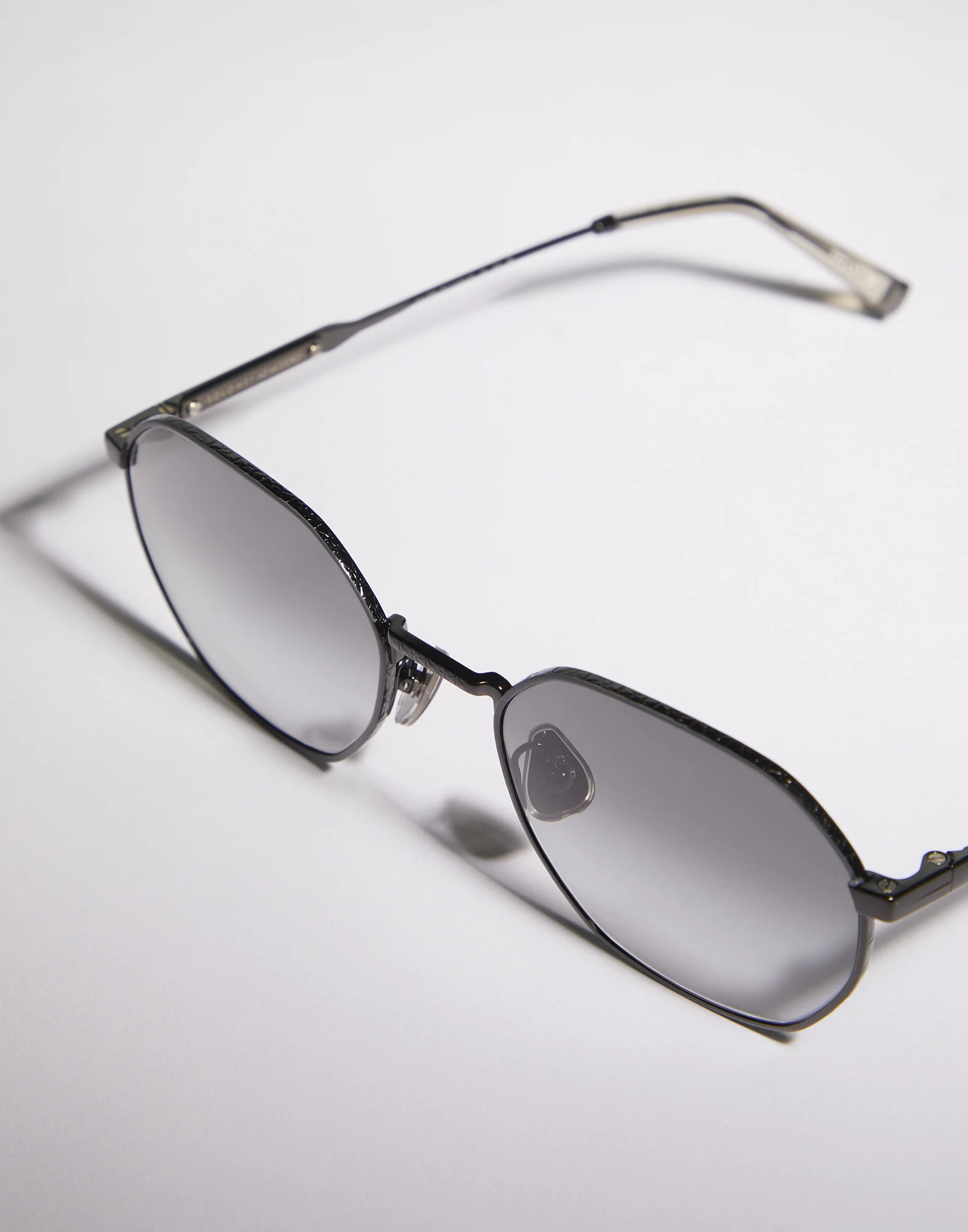 Geometric titanium sunglasses