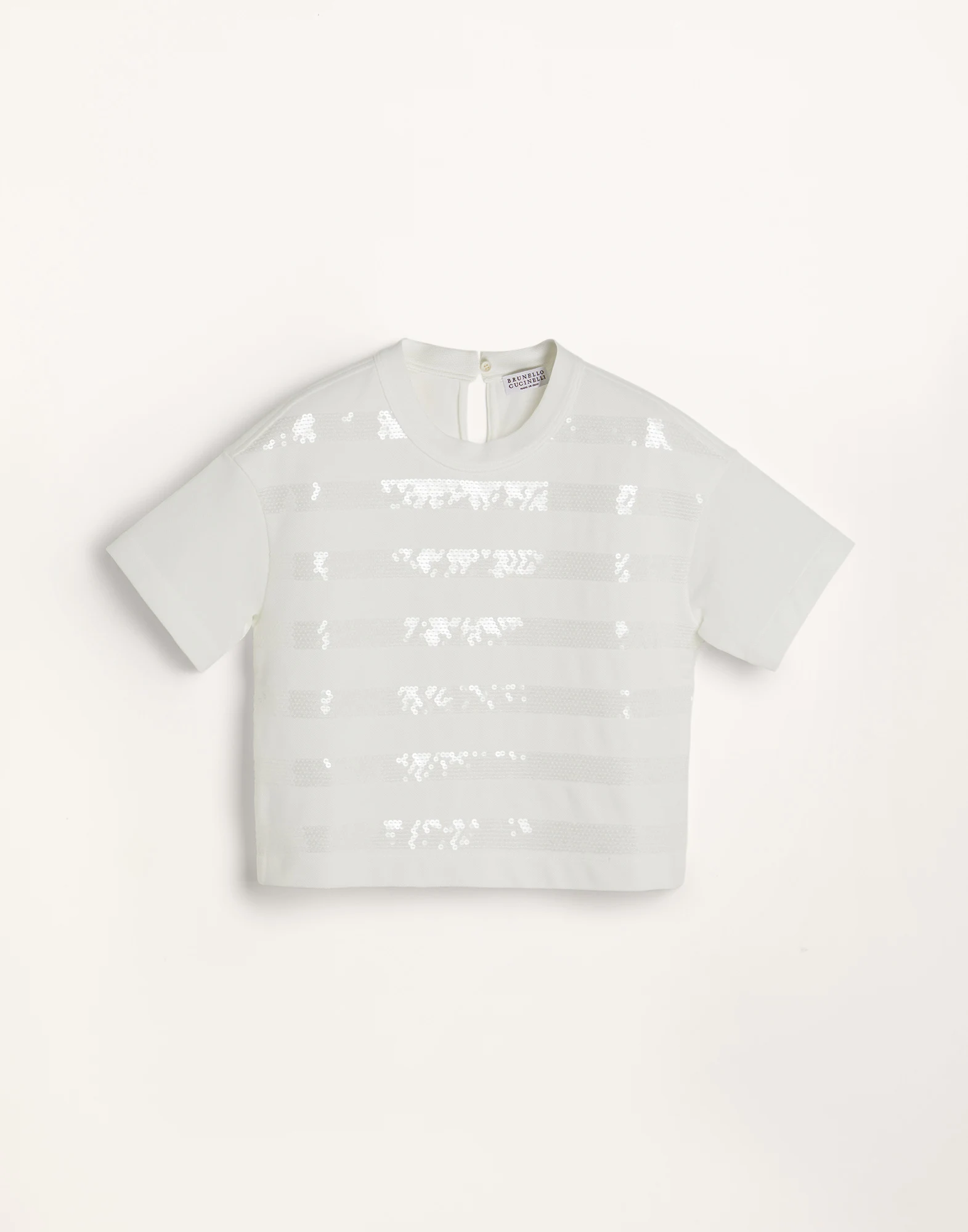 Cotton pique T-shirt with dazzling stripes
