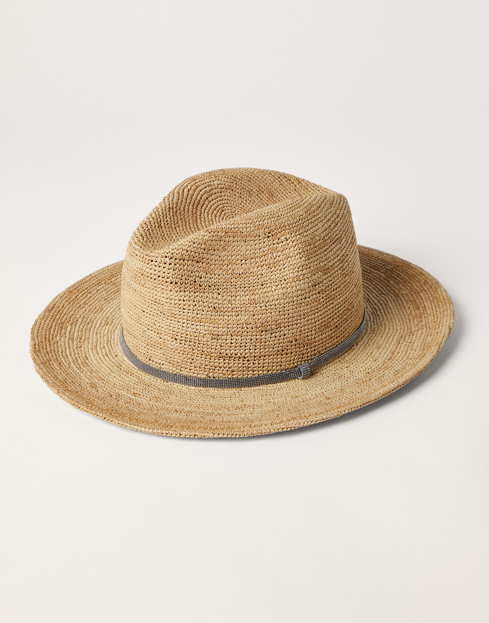 Straw hat with monili