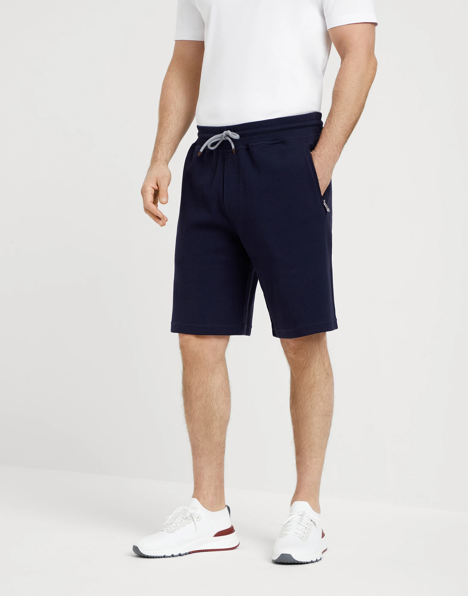 Techno cotton French terry Bermuda shorts