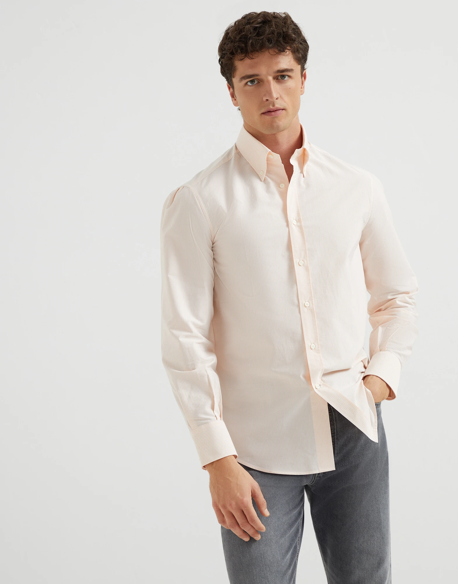 Striped poplin shirt