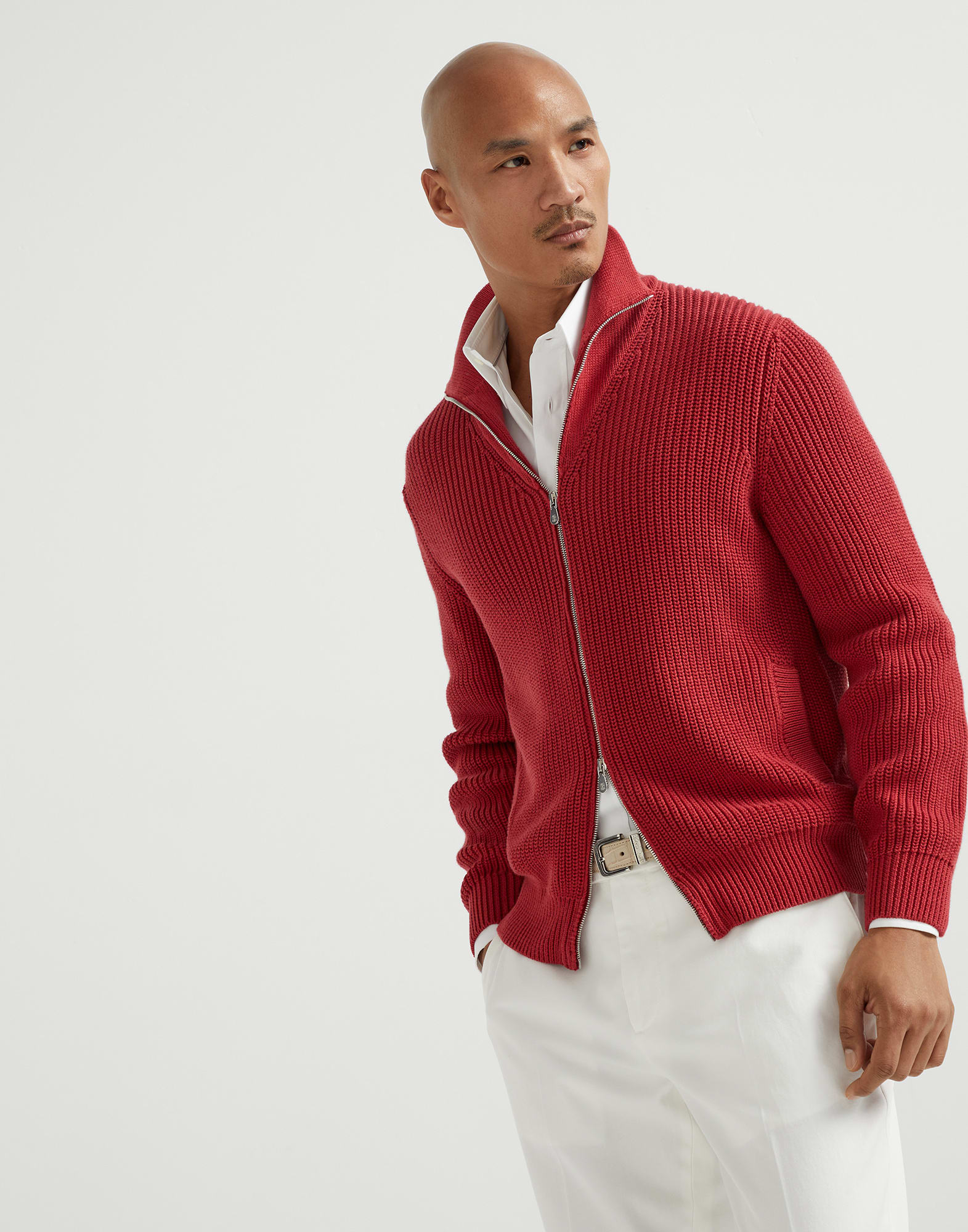 Zip-front cardigan