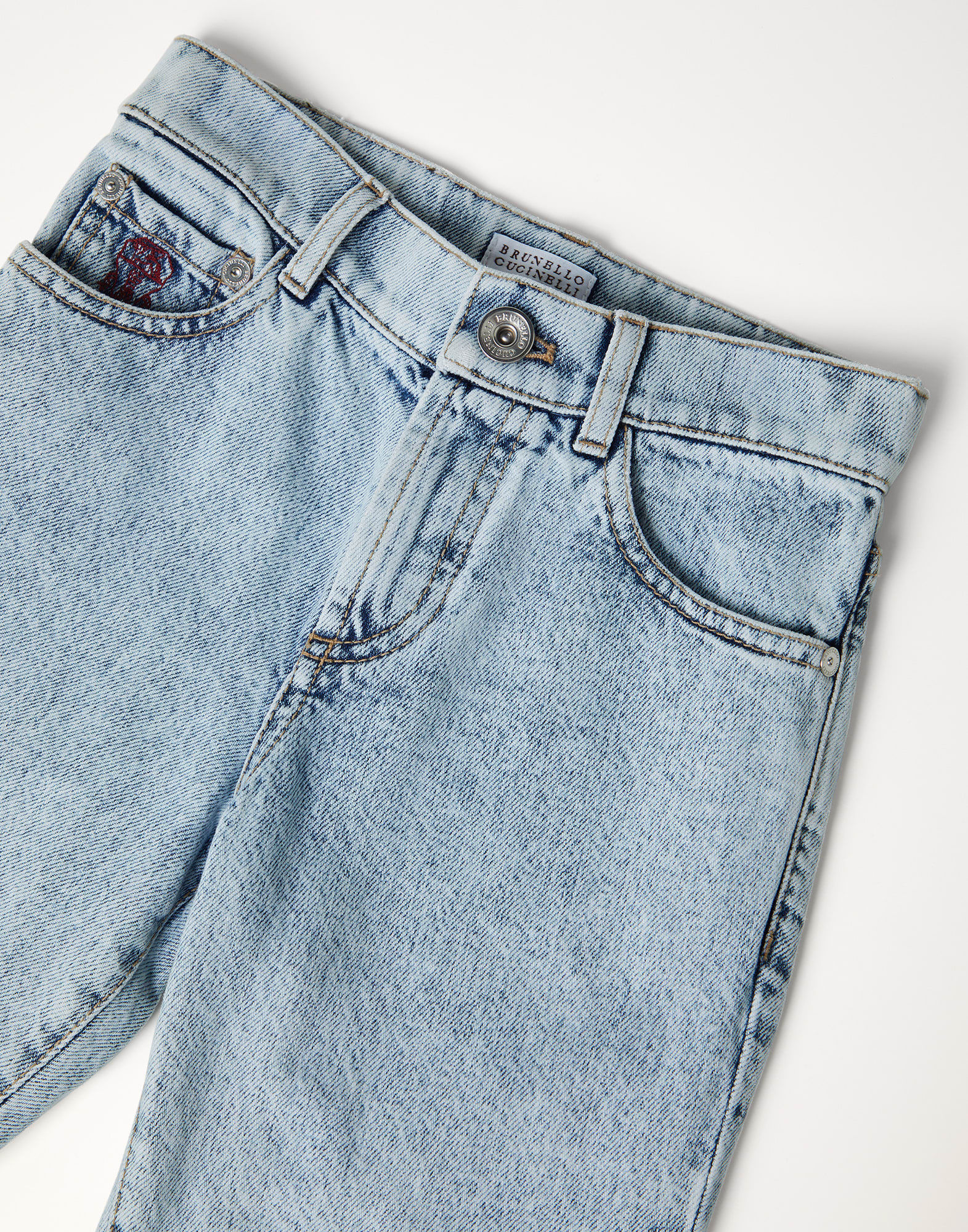 Authentic denim five-pocket trousers