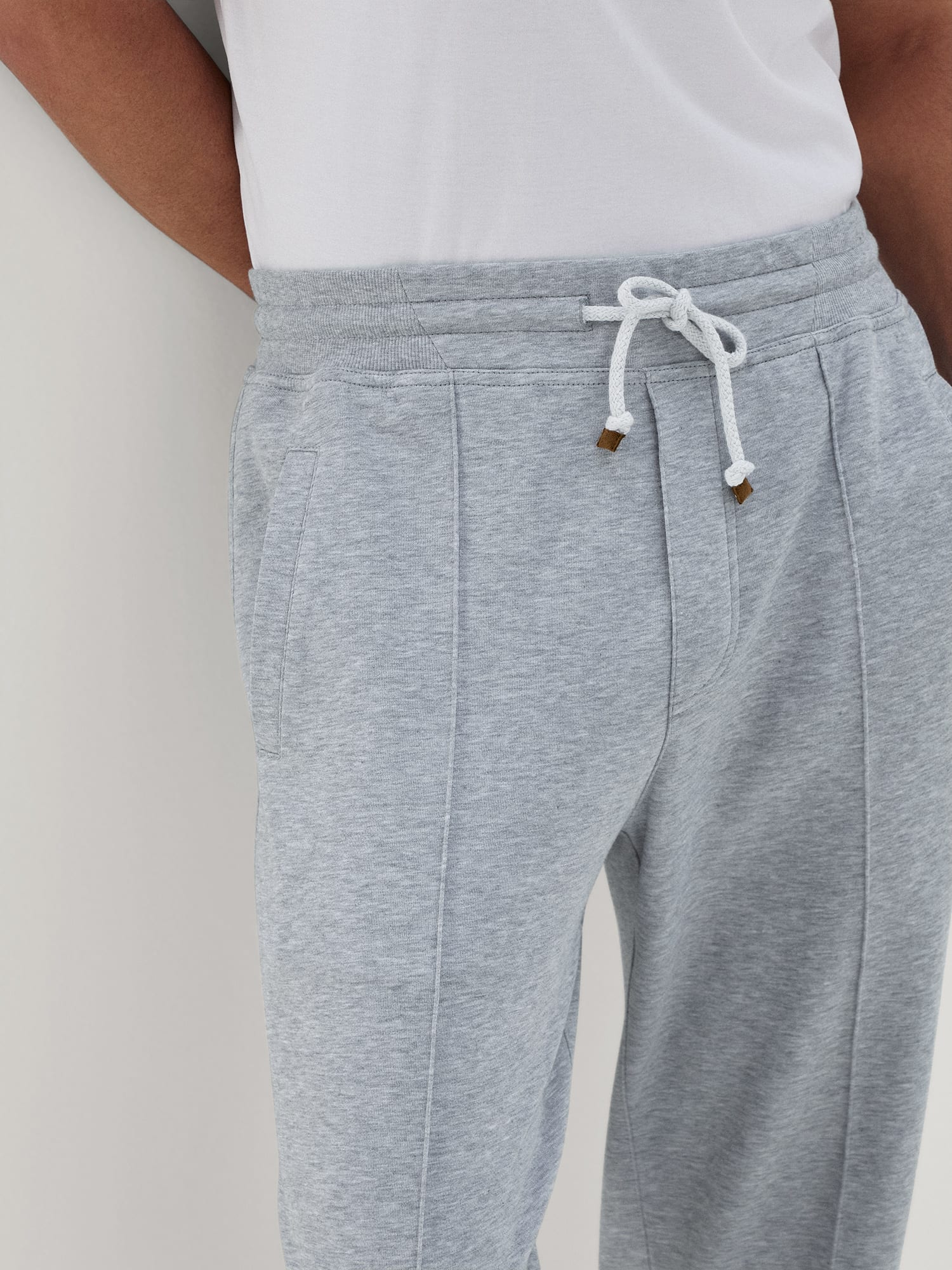 Techno cotton French terry trousers with crte detail