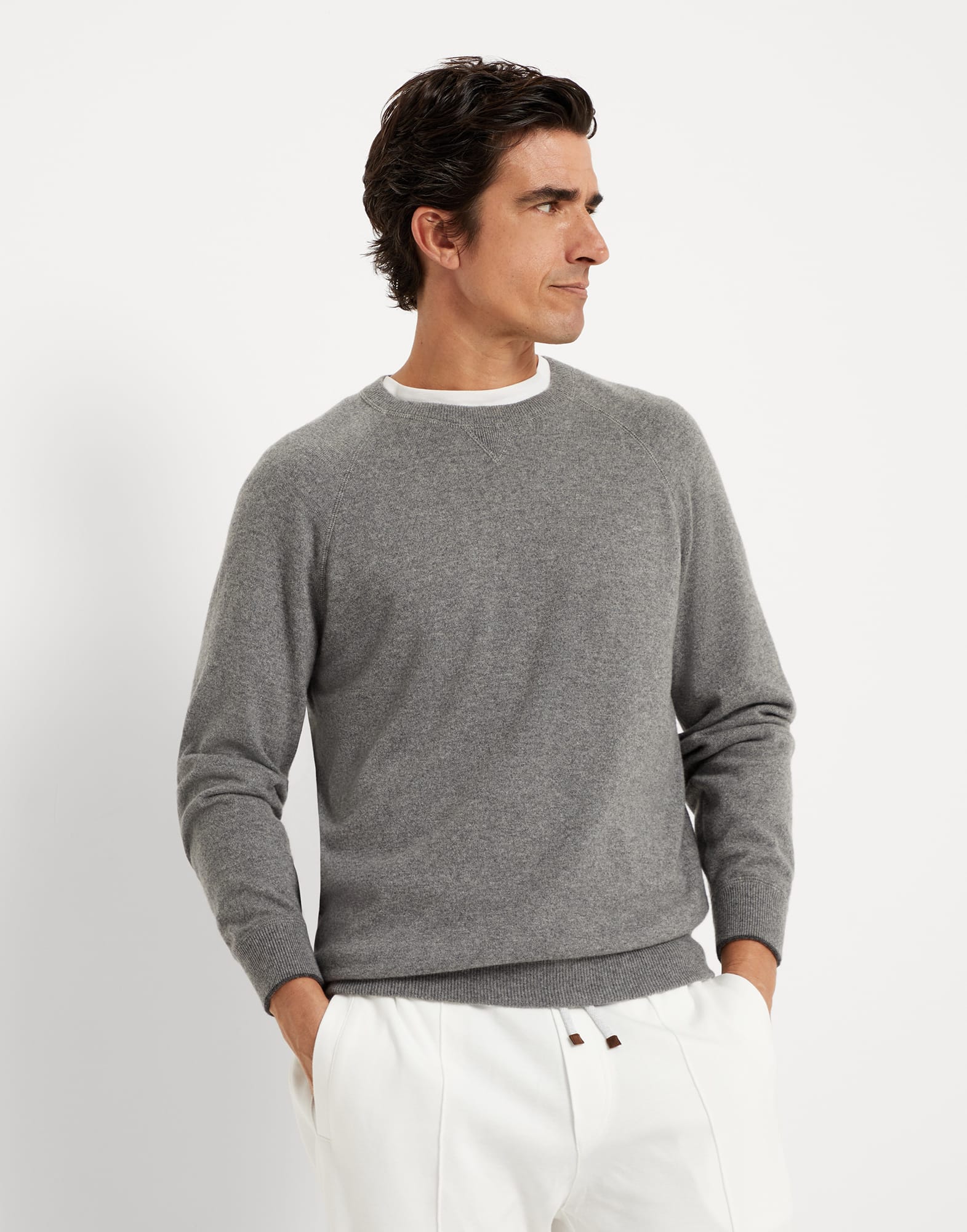 Cashmere sweatshirt-style sweater