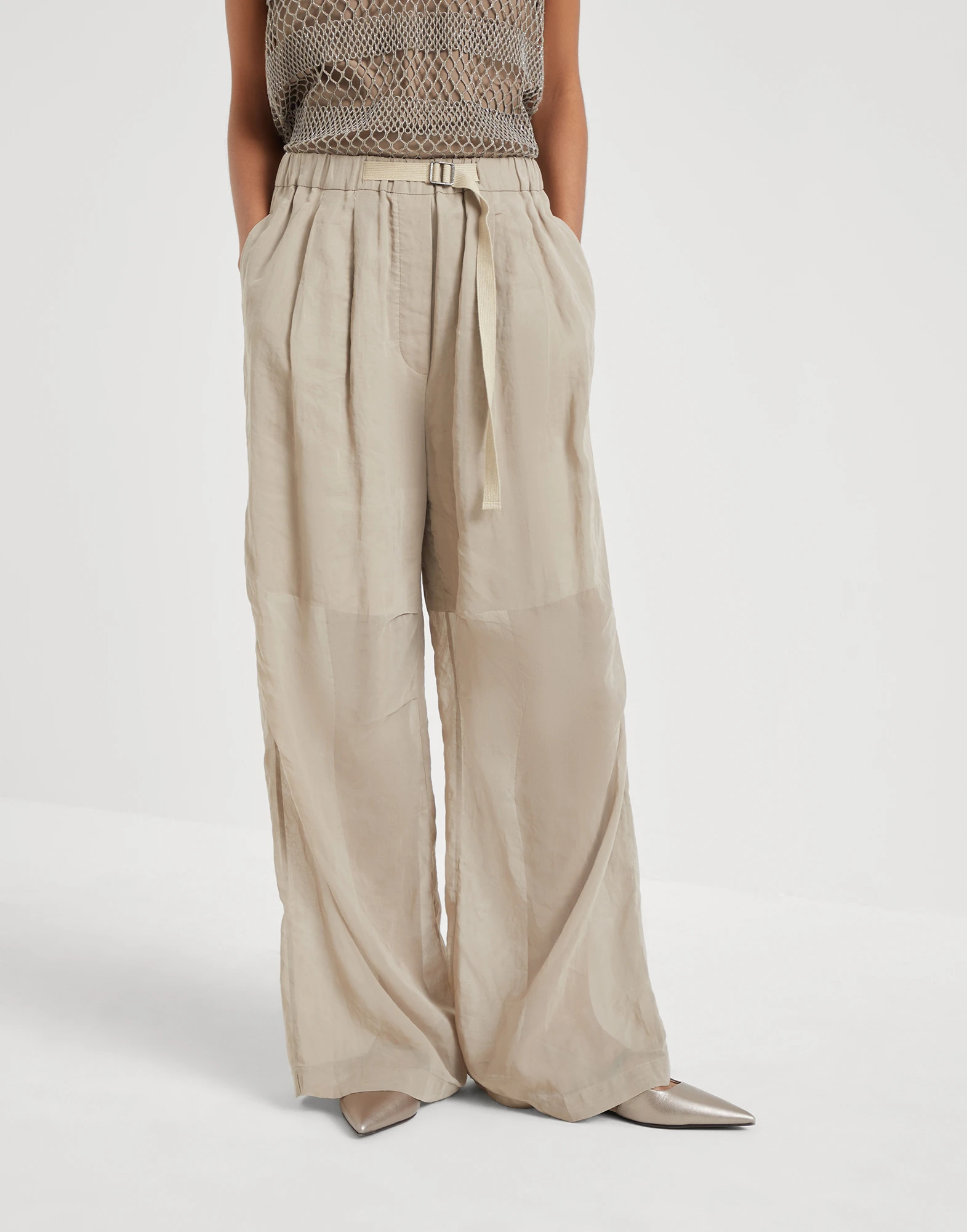 Cotton organza ergonomic loose trousers