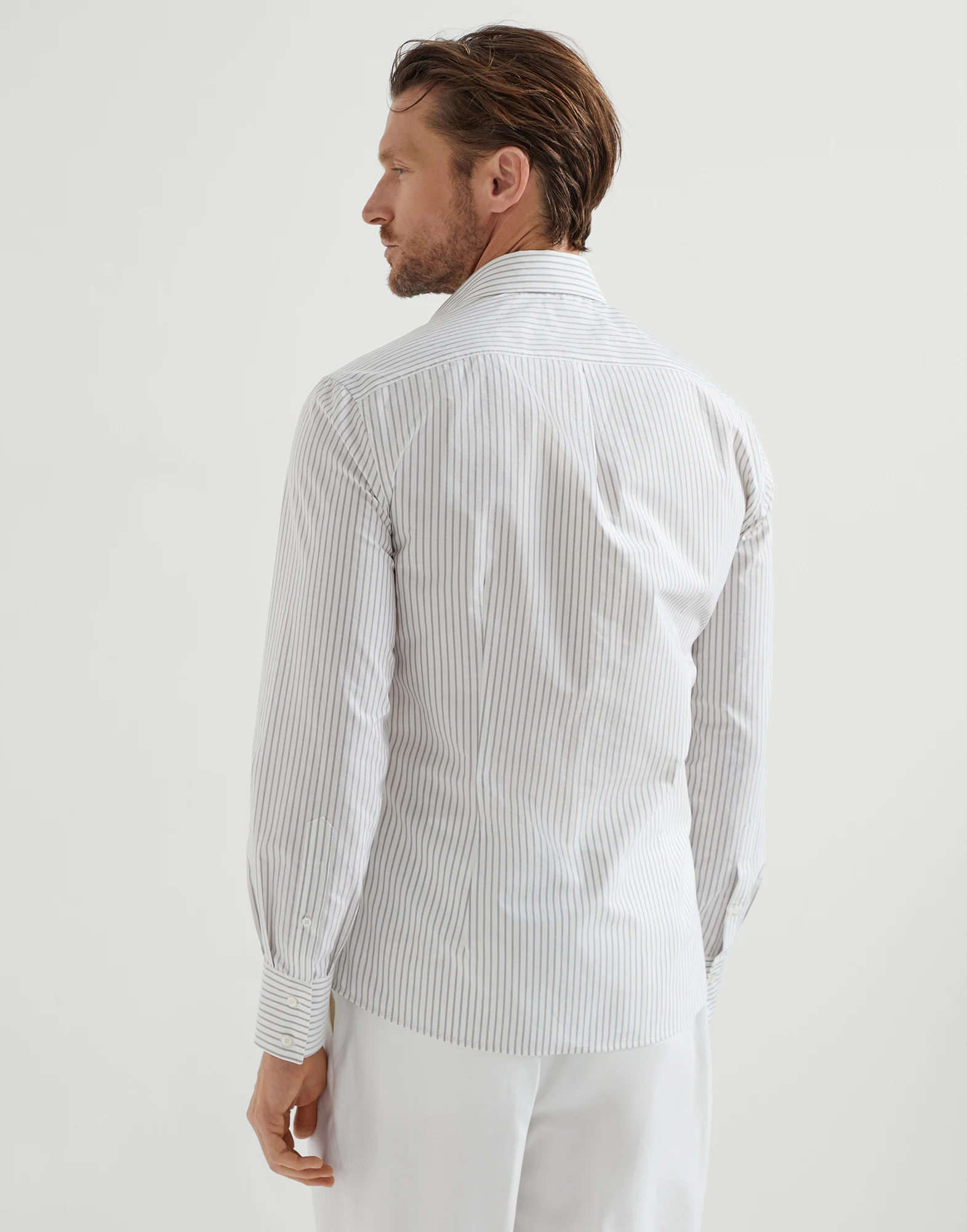 Striped poplin shirt