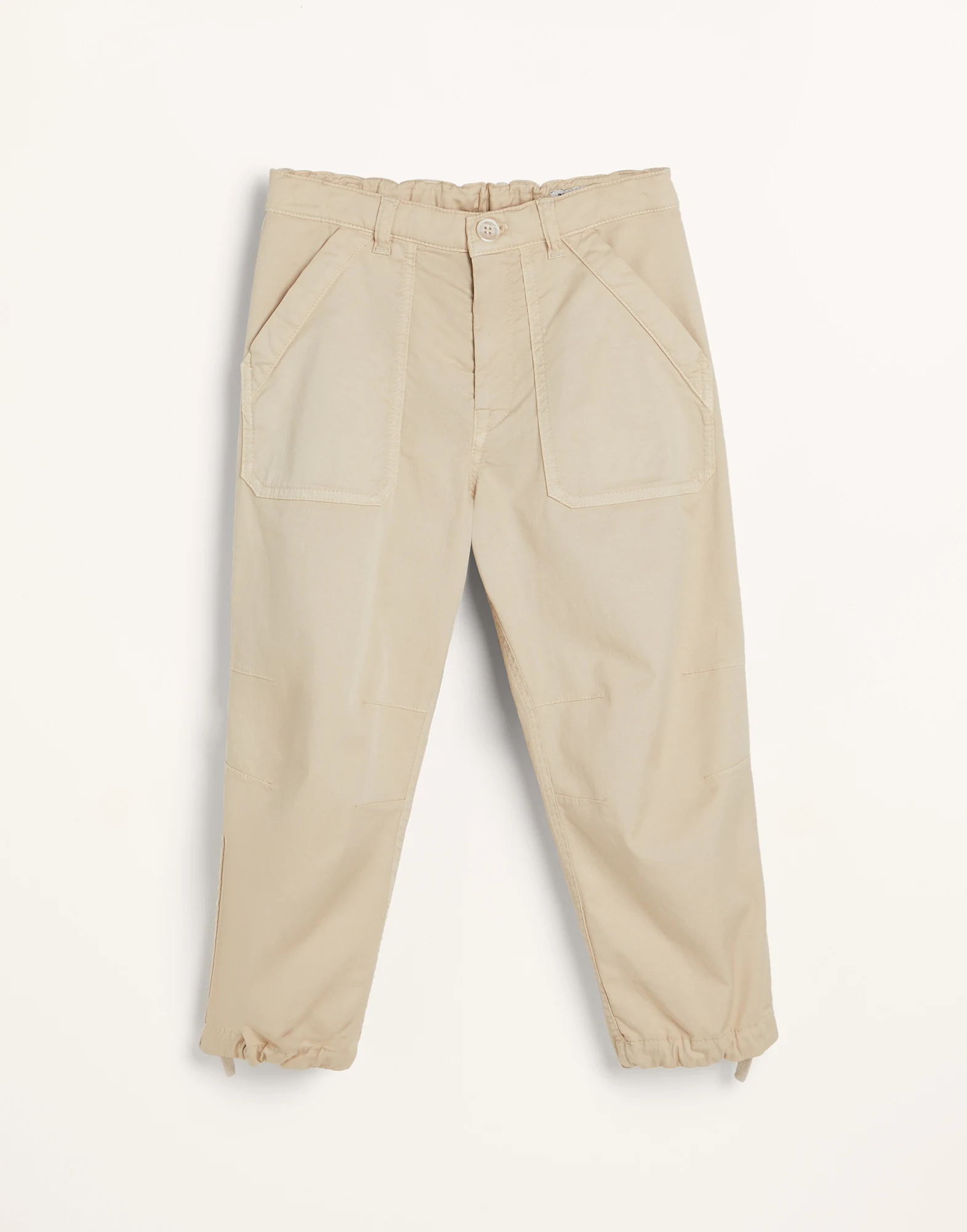 Garment-dyed utility trousers in American Pima cotton comfort gabardine