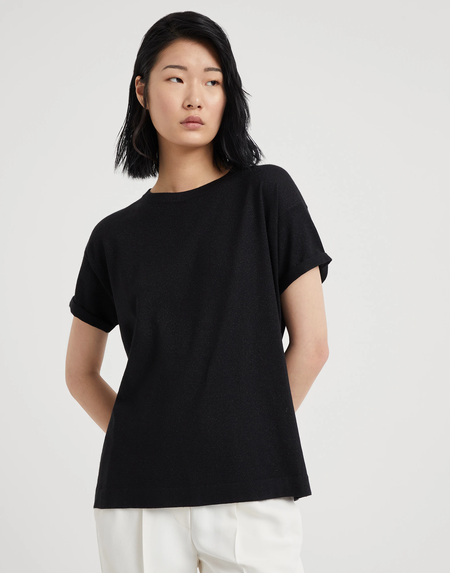Cashmere and silk lightweight sweater