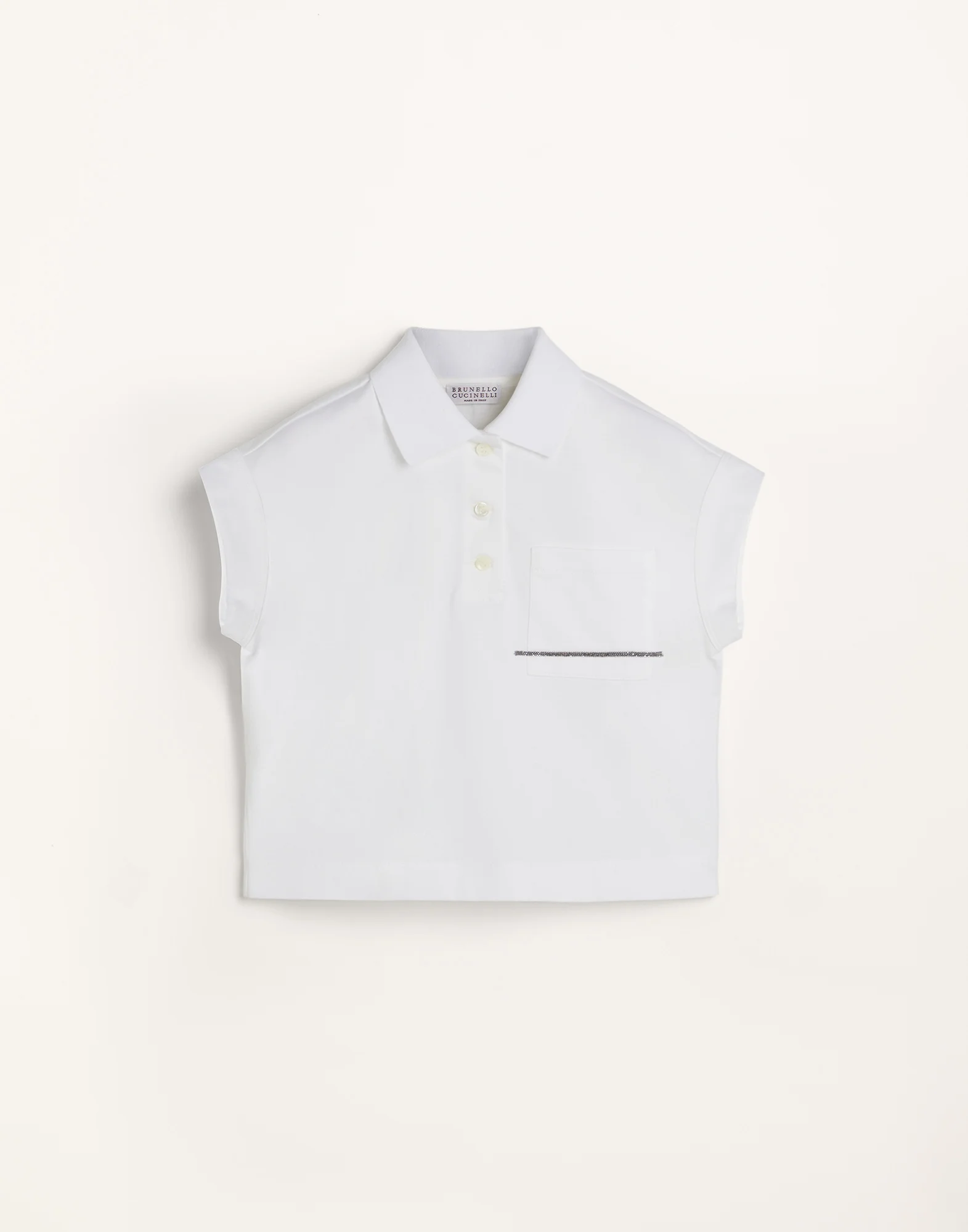 Cotton jersey polo shirt with monili