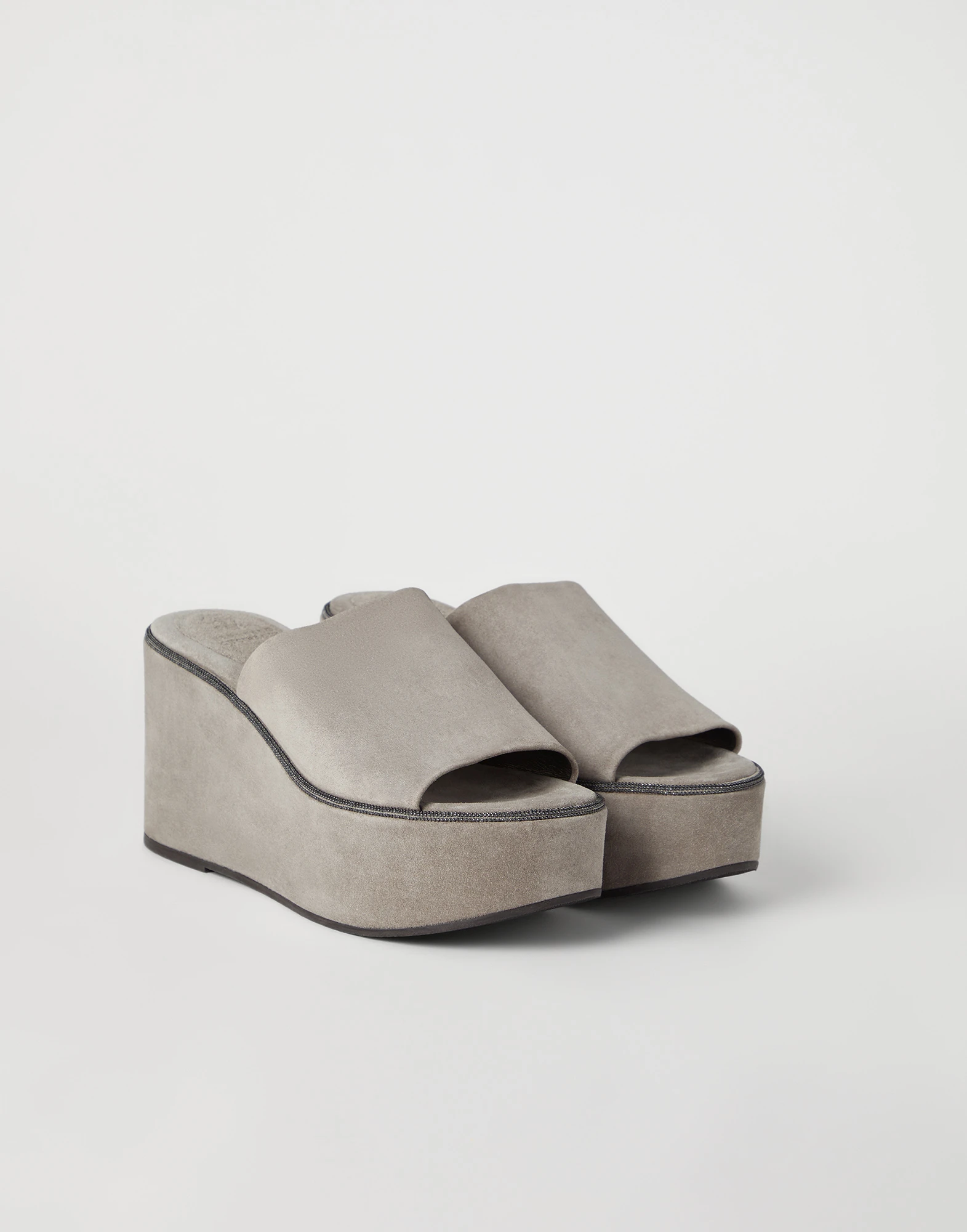 Suede wedges with precious welt