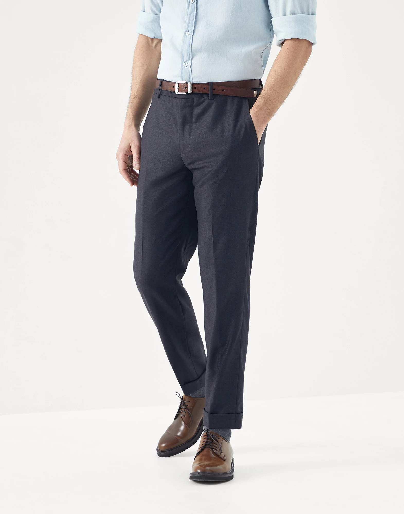 Formal fit trousers in super 150s virgin wool four season batavia