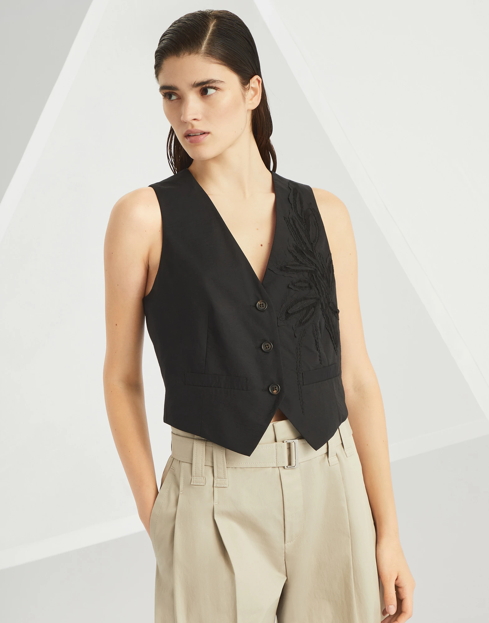 Flora Appliqu�� vest