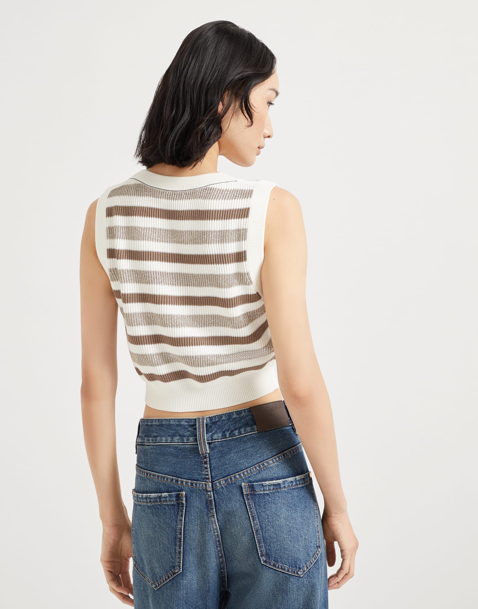 Knit top with monili