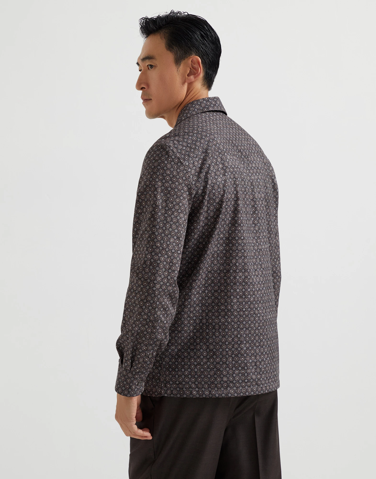 Shirt with camp collar