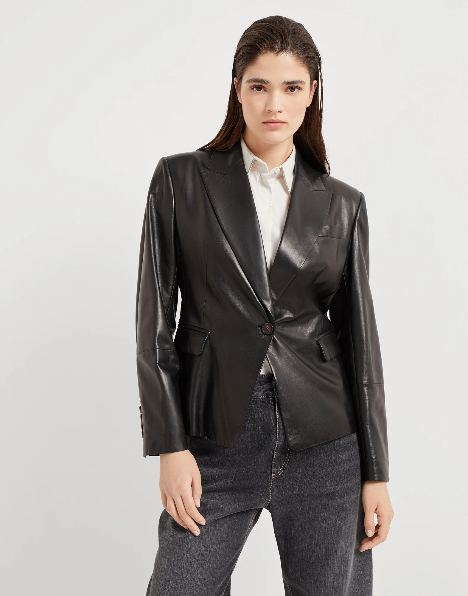 Nappa leather blazer