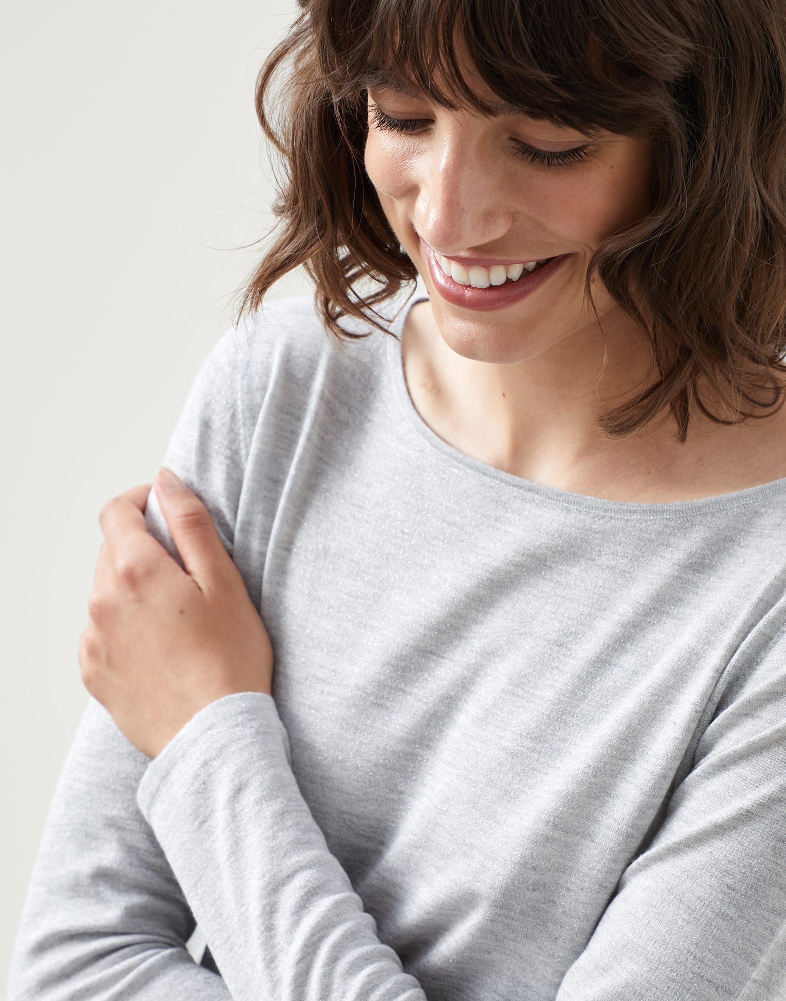 Cashmere and silk sparkling lightweight sweater