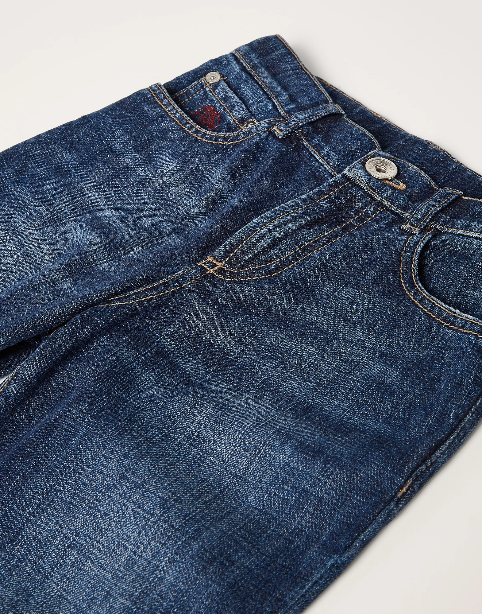 Lightweight denim five-pocket trousers