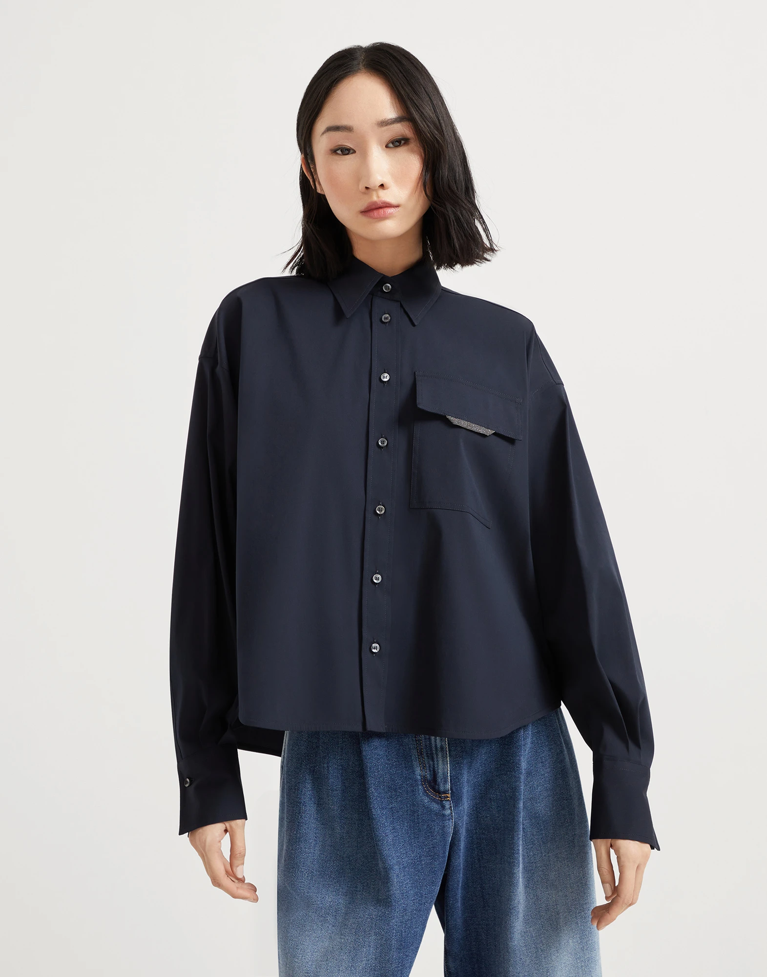 Stretch poplin shirt