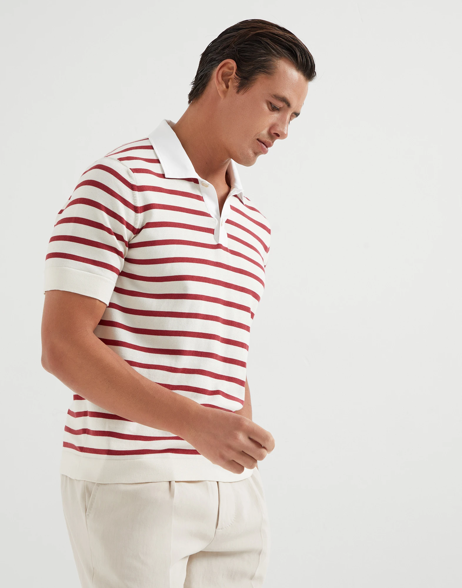 Knit polo shirt
