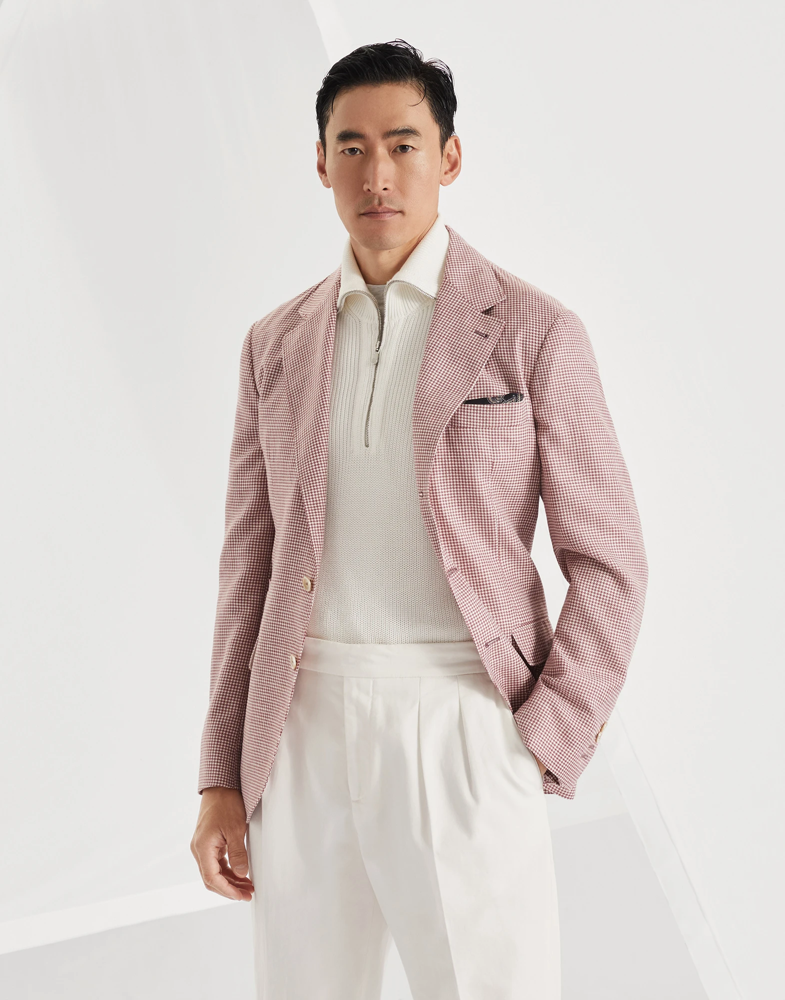 Houndstooth deconstructed blazer