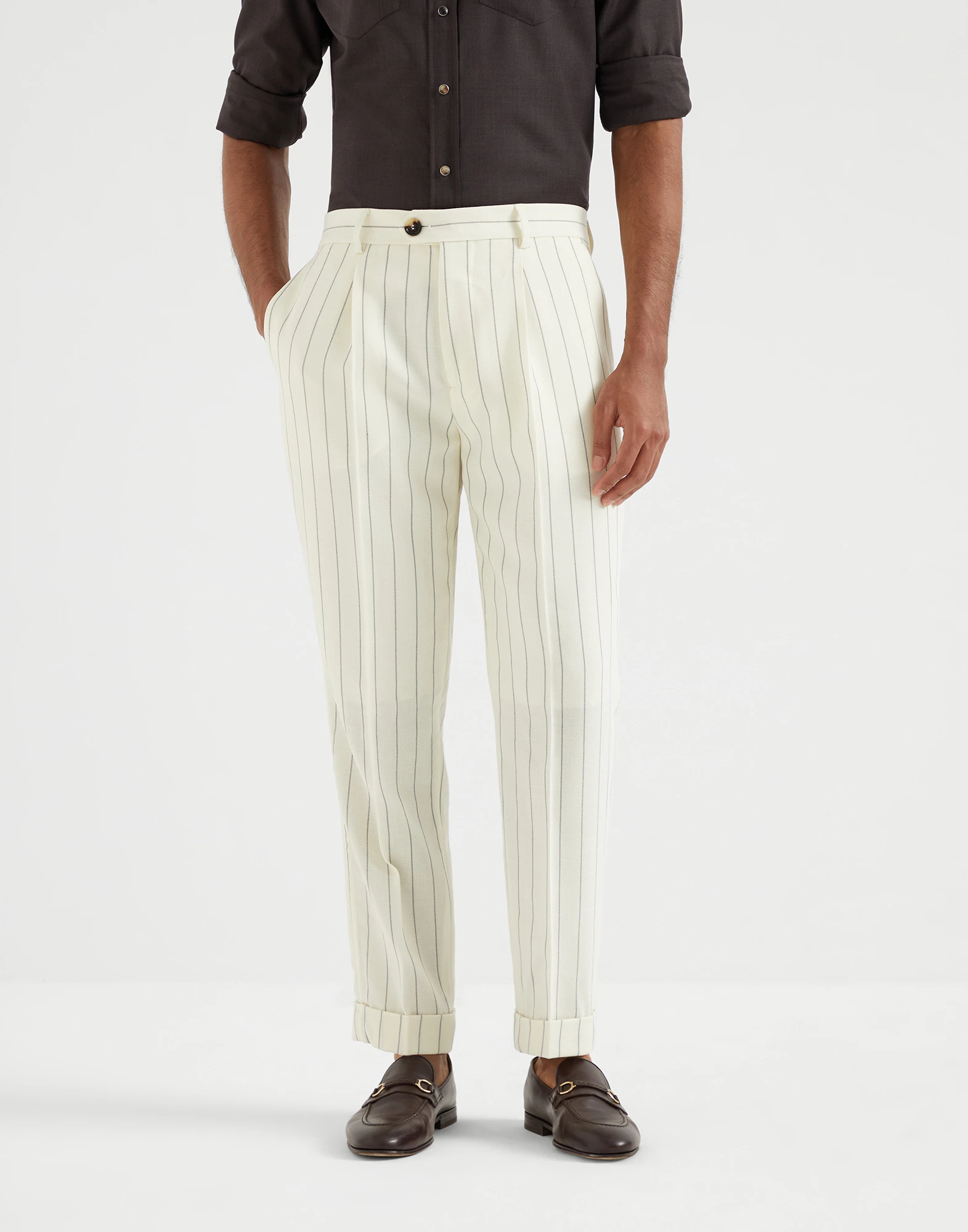 Chalk stripe trousers
