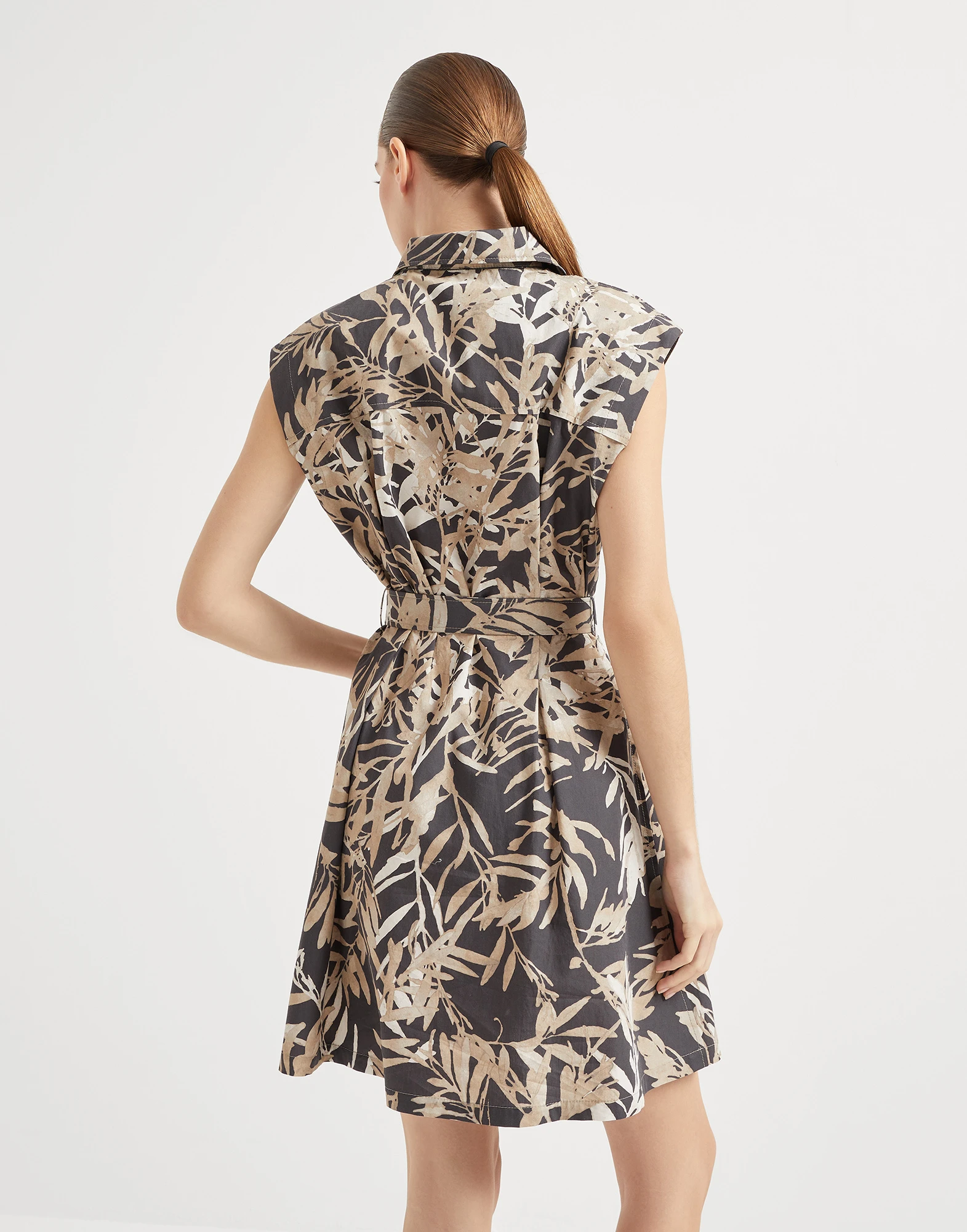 Herbarium Print Mini Chemisier dress