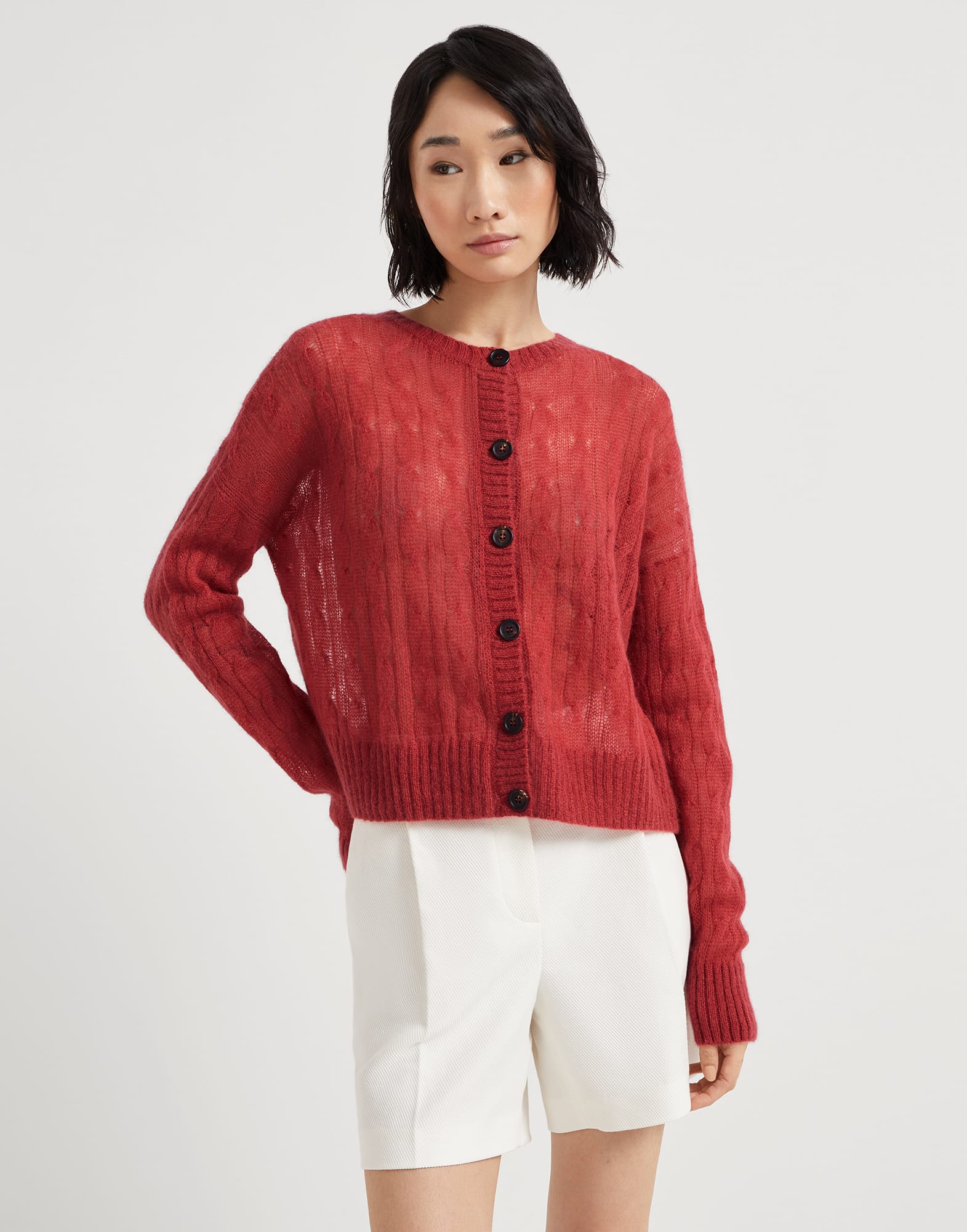 Cable knit cardigan