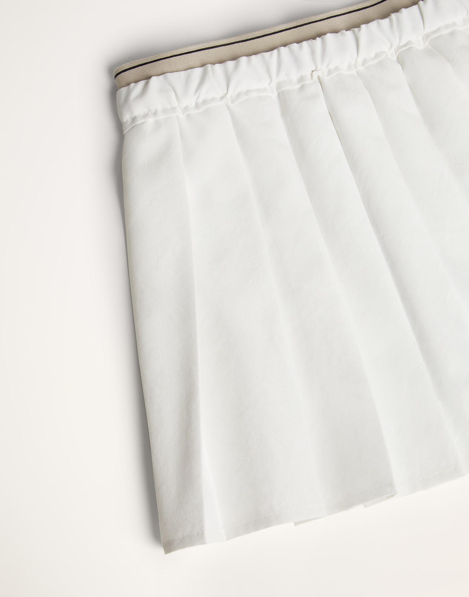 Pleated techno poplin tennis skirt with shorts