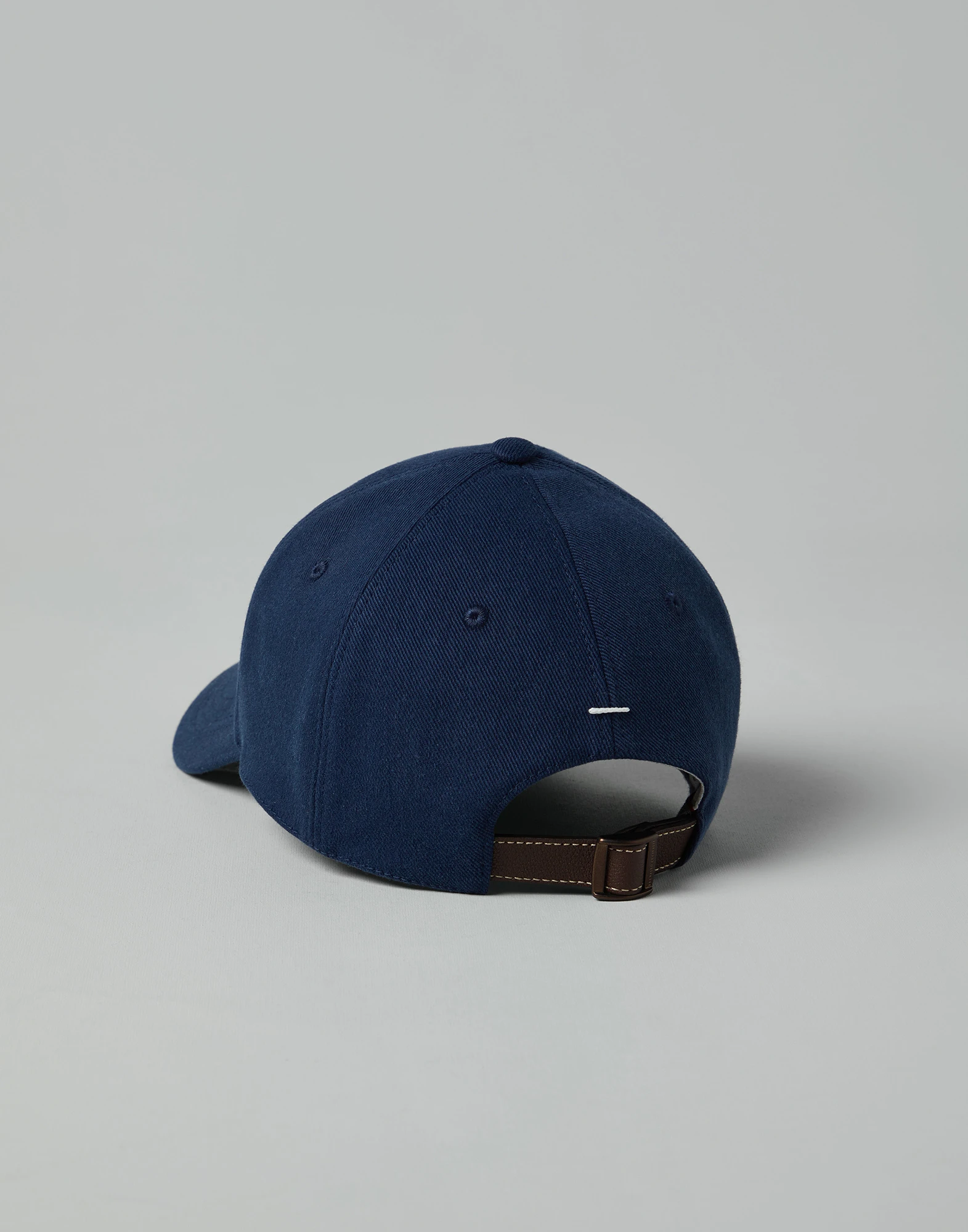 Garment-dyed lightweight denim baseball cap with embroidered logo