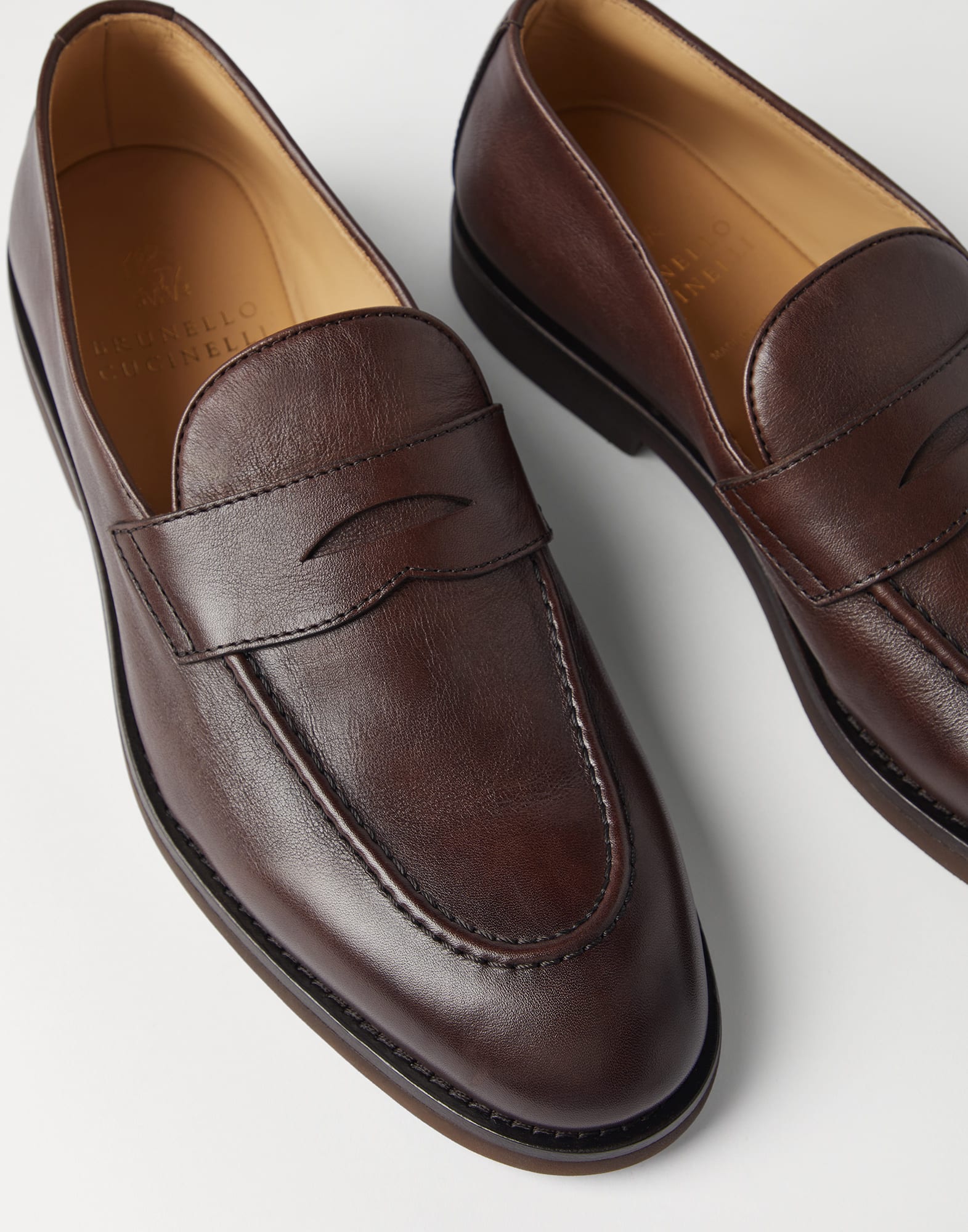 Buffed calfskin penny loafers