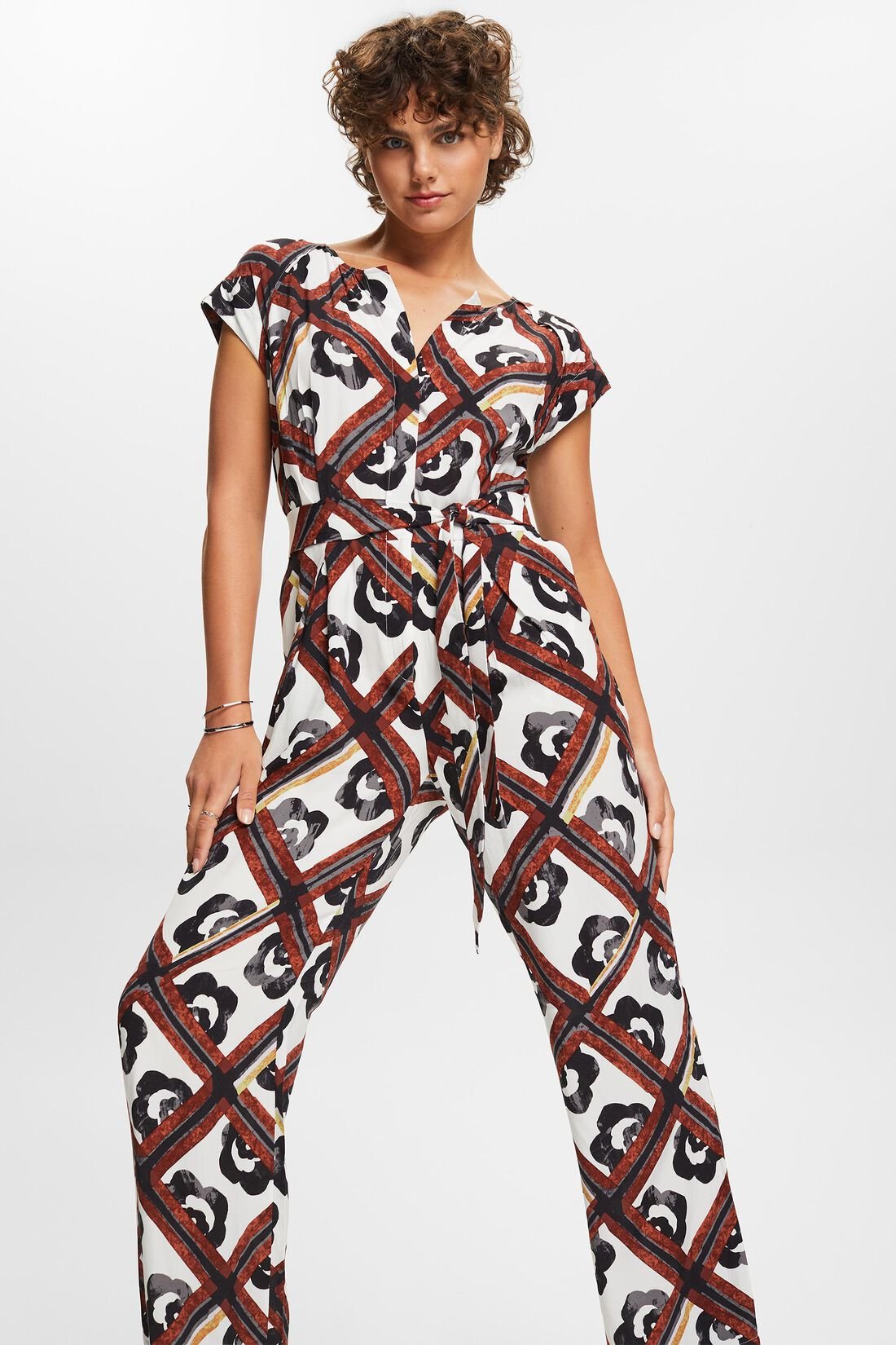 Langer Jumpsuit mit Muster