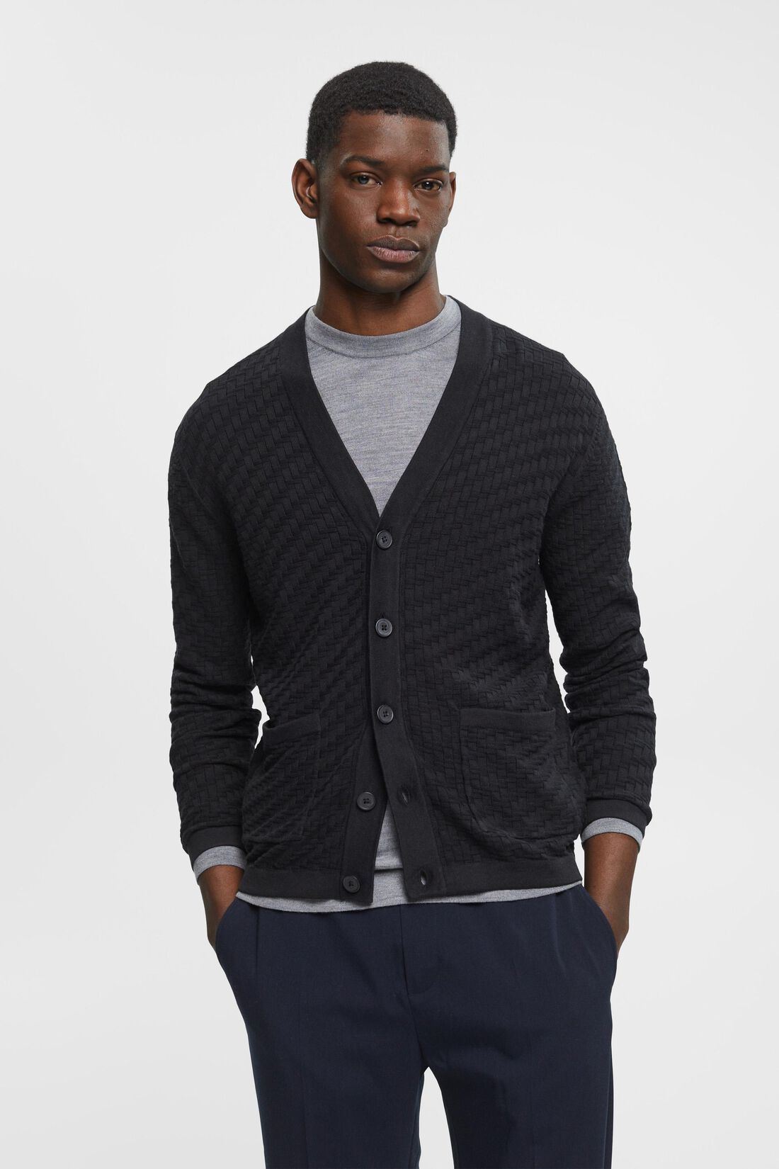 Cardigan aus Struktur-Strick