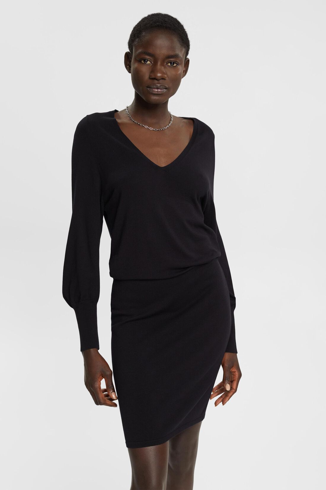 Strickkleid mit &Auml;rmelschlitzen, LENZING&trade; ECOVERO&trade;