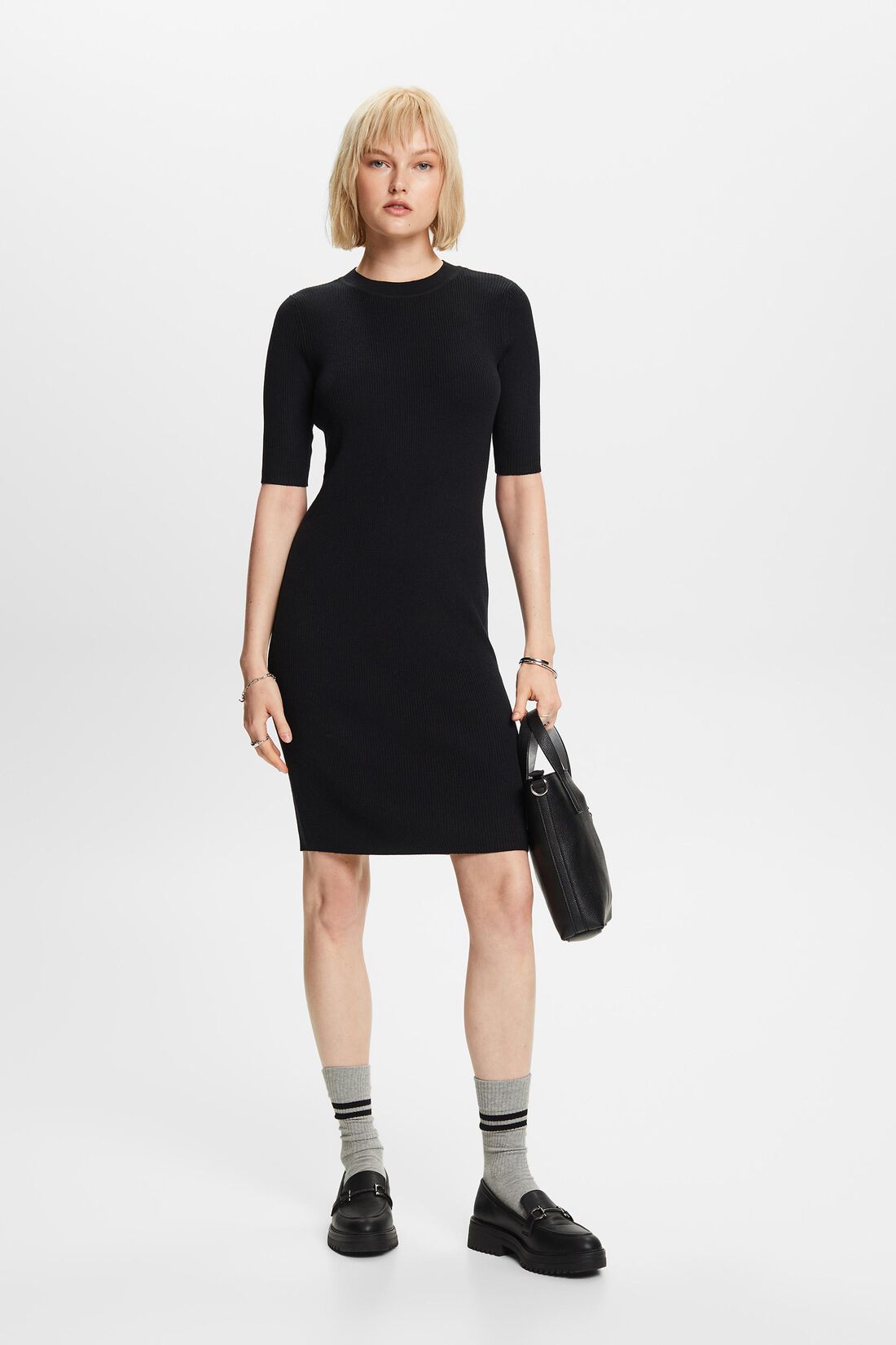 Recycelt: Rippstrickkleid