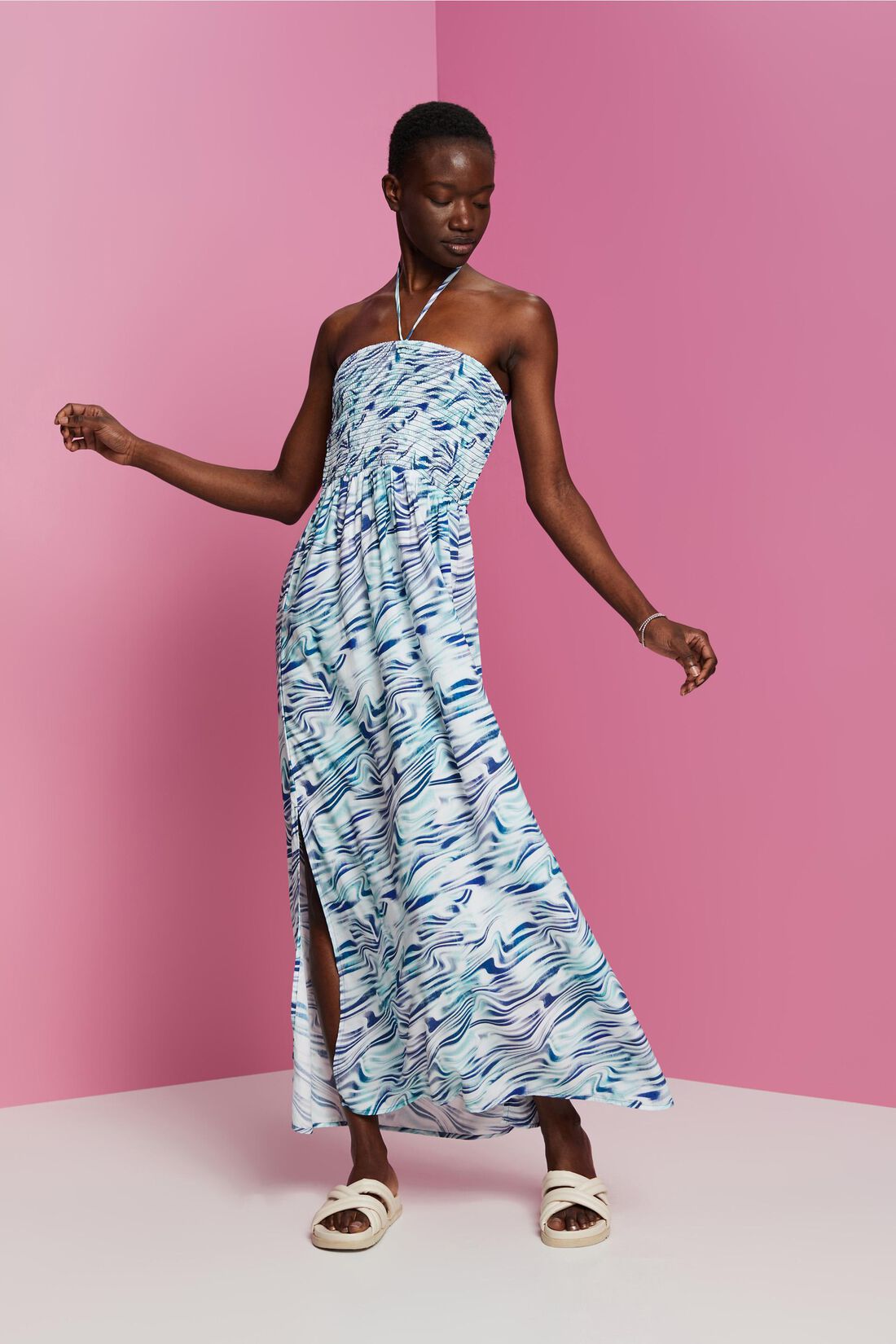 Maxi-Strand-Kleid mit Print