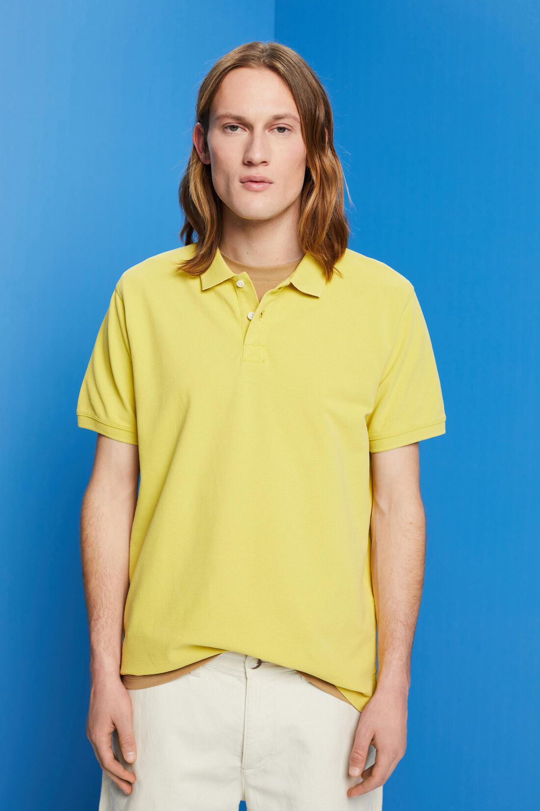 Poloshirt aus Stone-Washed-Baumwollpikee