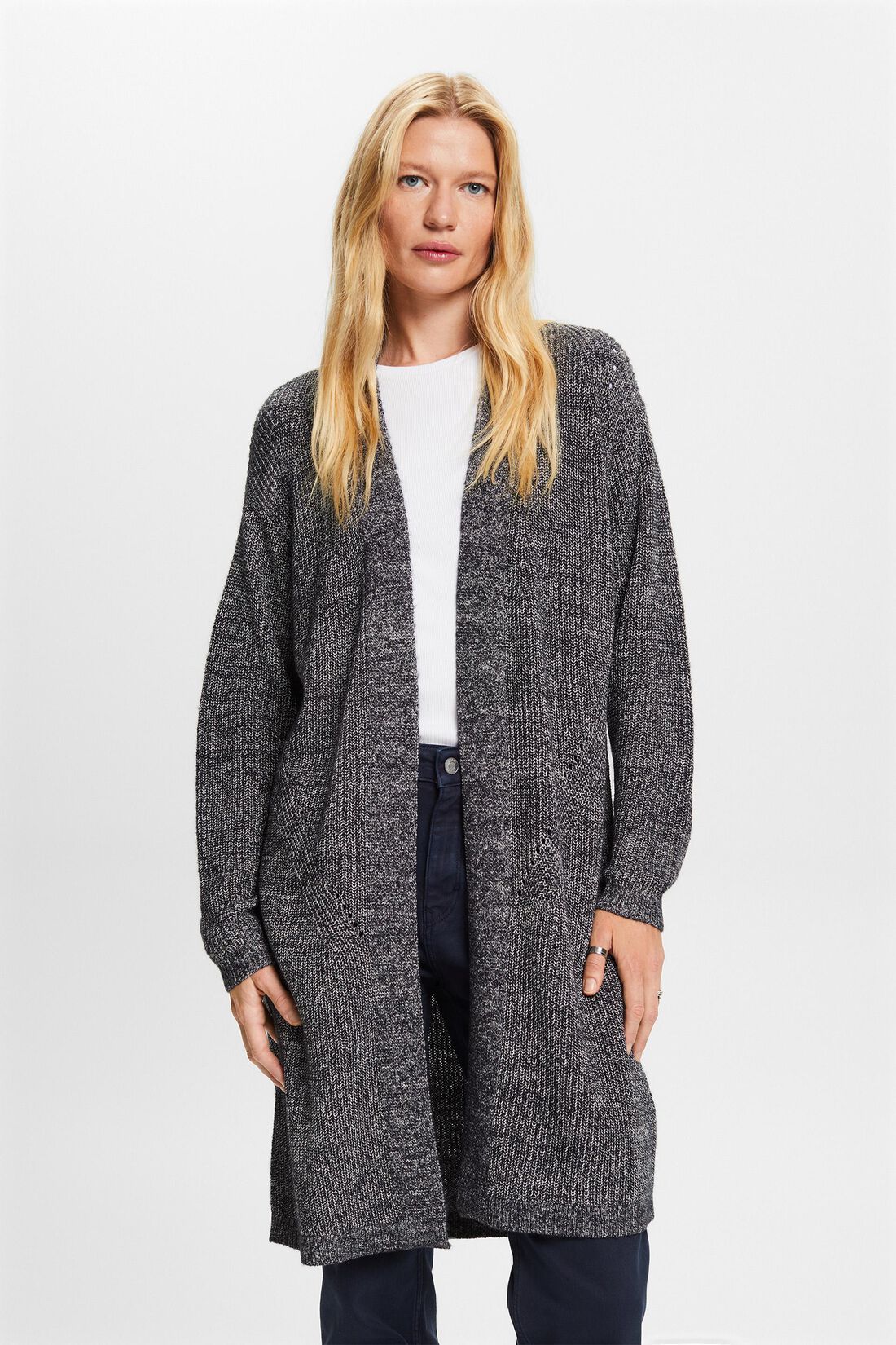 Langer Cardigan, Baumwollmix
