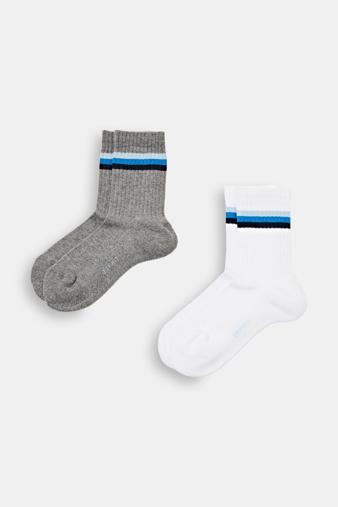 2er-Pack gerippte Socken mit Streifen