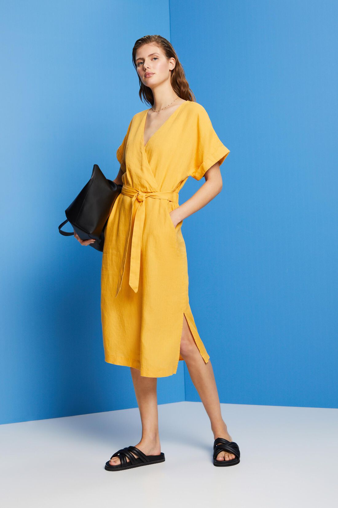Wickelkleid, 100% Leinen