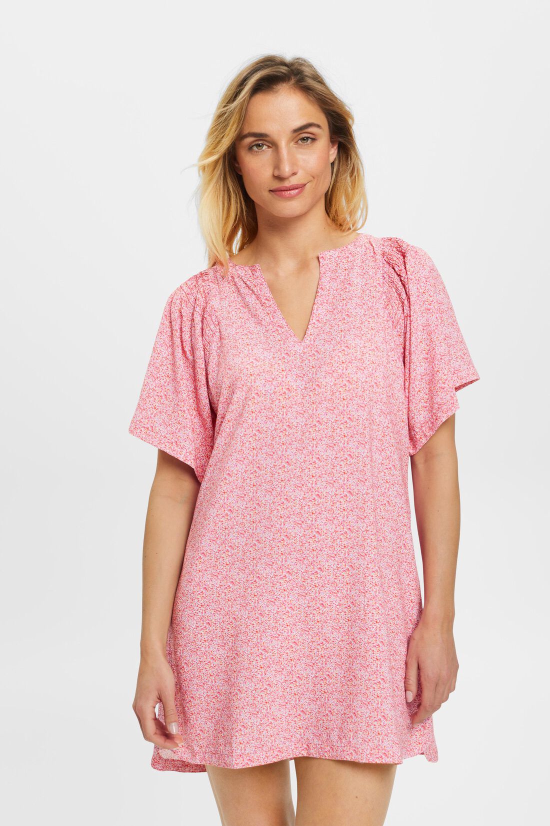 Strandkleid im Tunika-Stil mit Allover-Muster