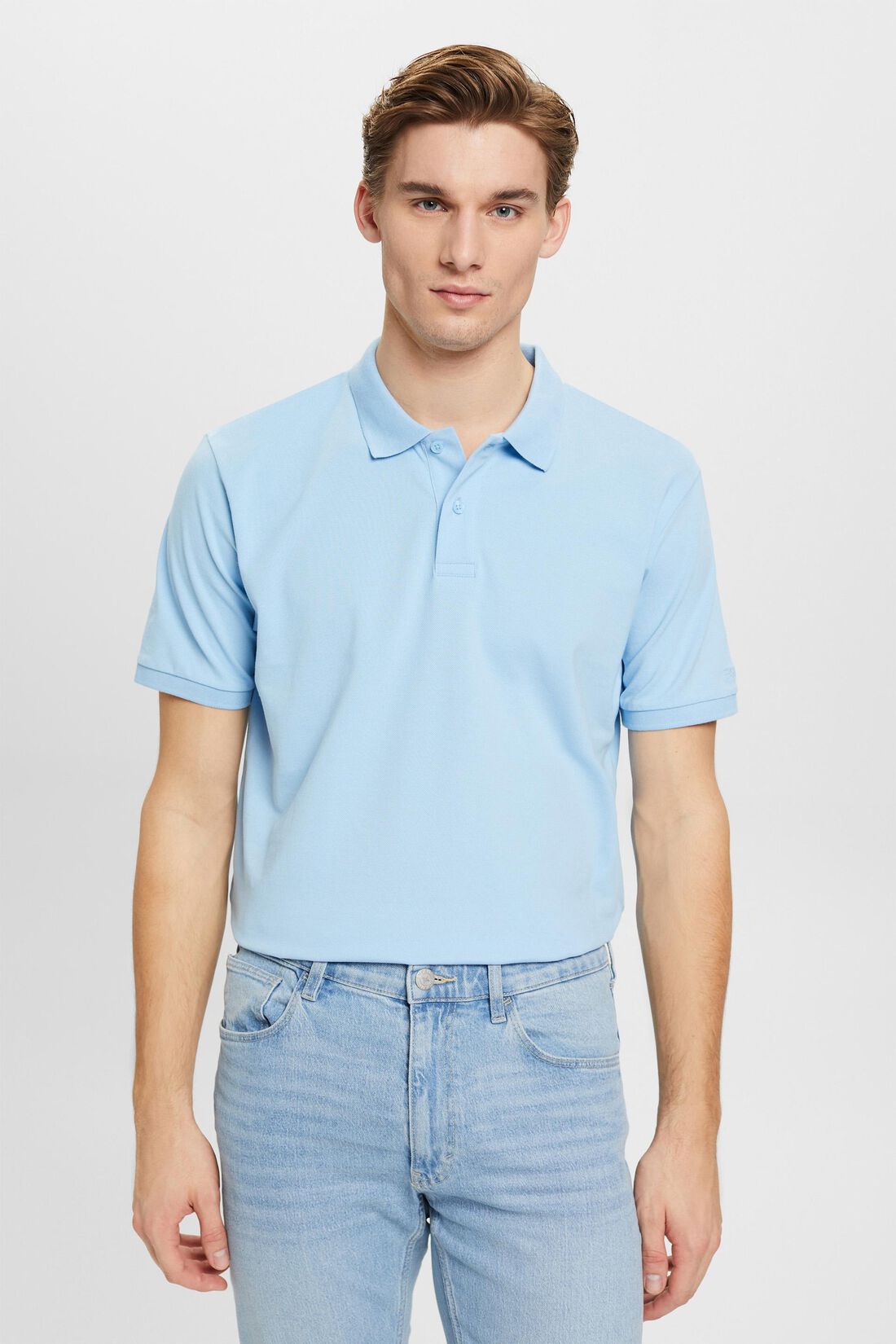 Slim-Fit-Poloshirt aus Baumwoll-Piqu&eacute;