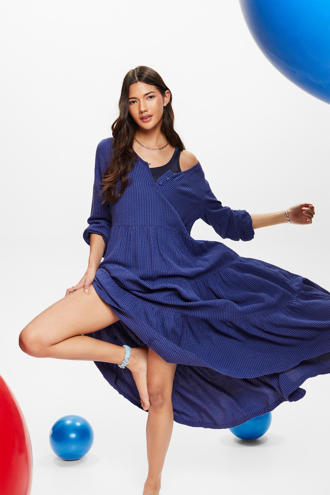 Seersucker-Strandkleid