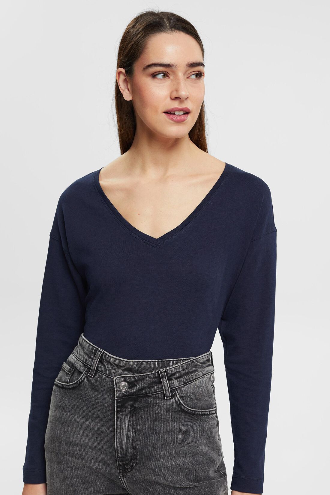 Longsleeve mit V-Ausschnitt