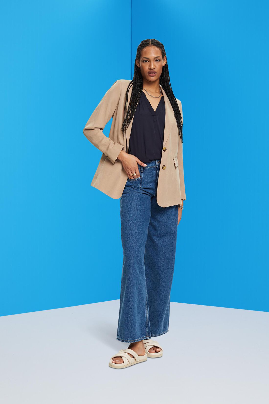 Bluse mit V-Neck, LENZING&trade; ECOVERO&trade;
