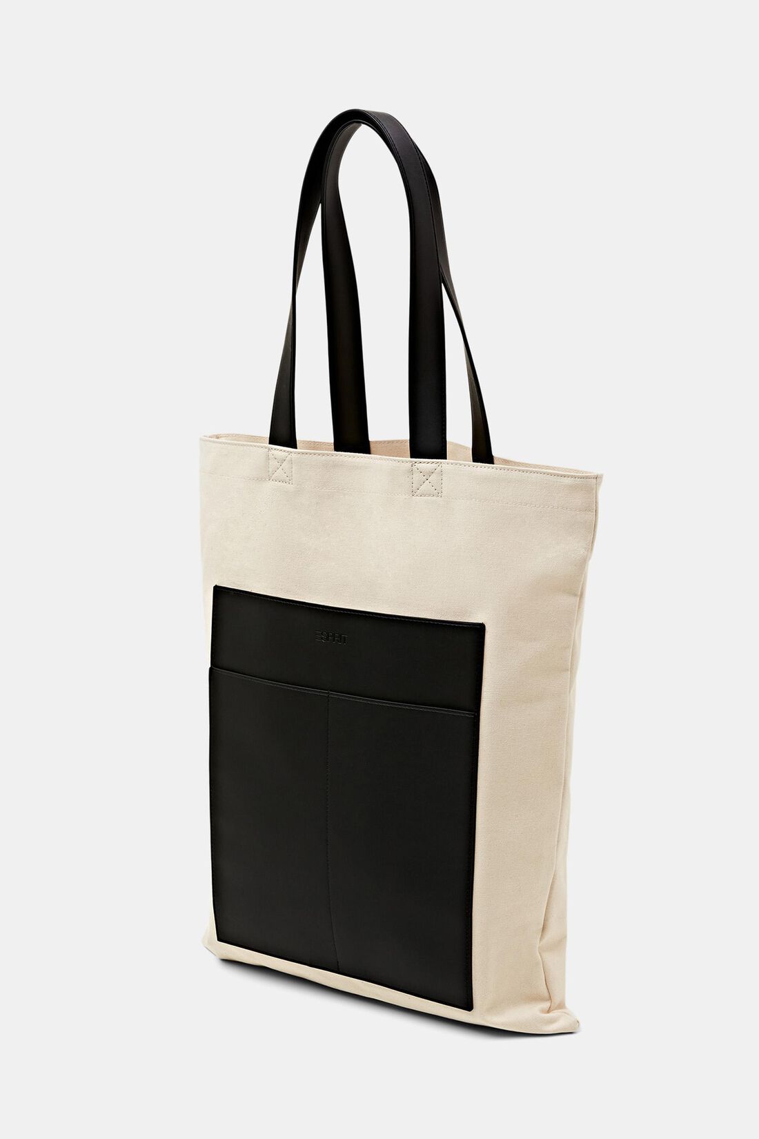 Tote aus Baumwollcanvas mit Details in Lederoptik
