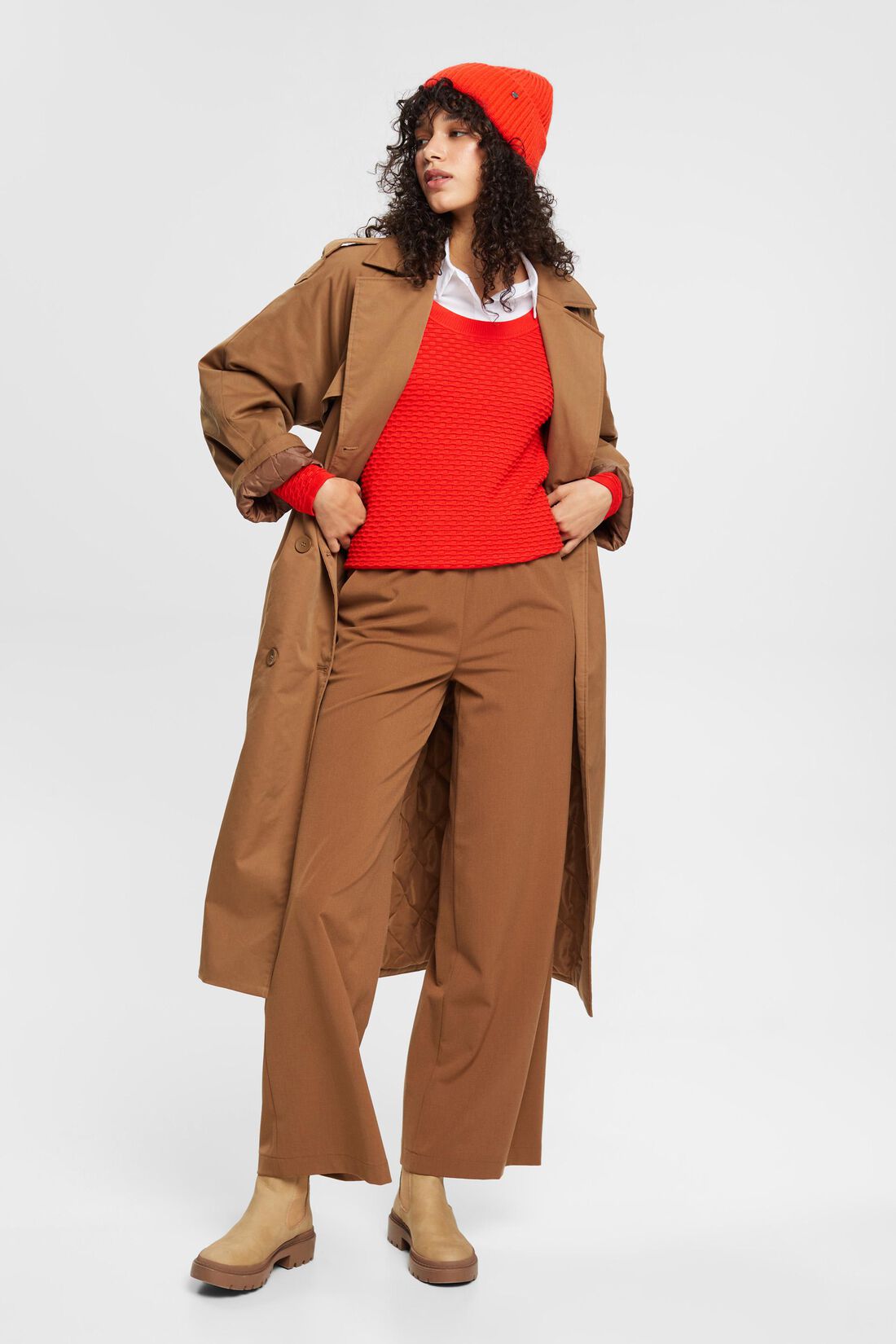 Strukturierter Pullover mit weitem Ausschnitt