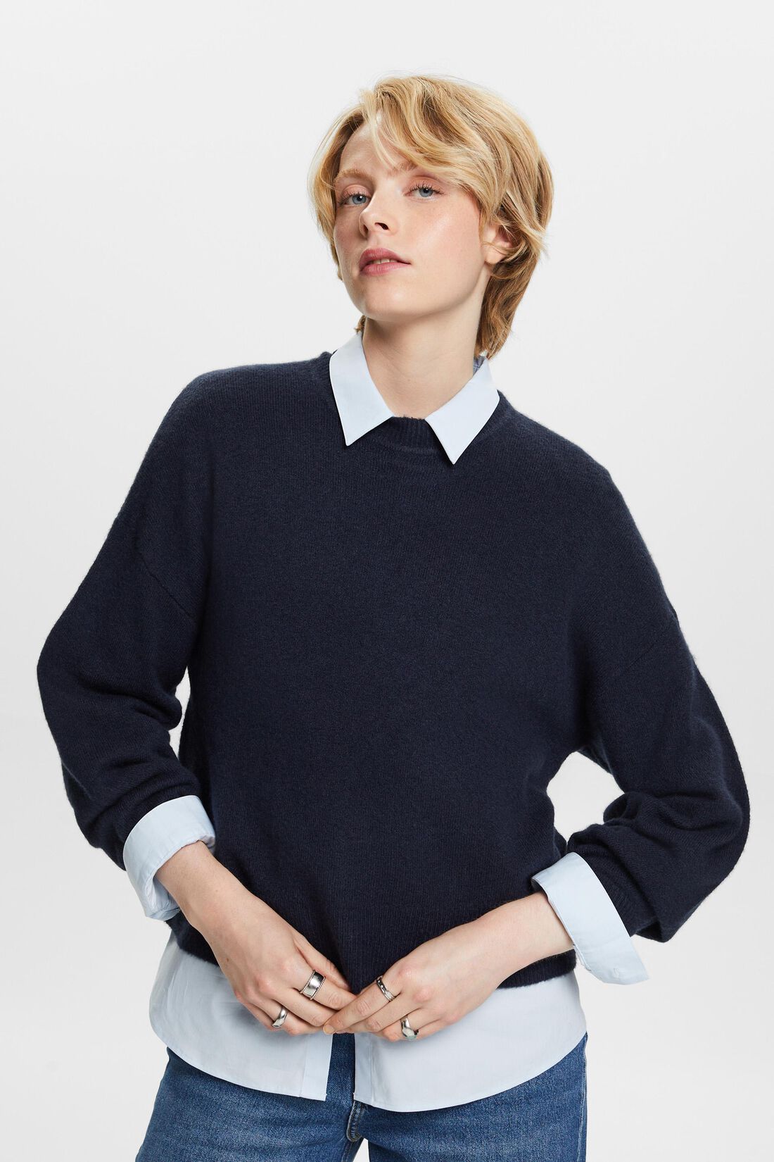 Strickpullover mit Blouson-&Auml;rmeln
