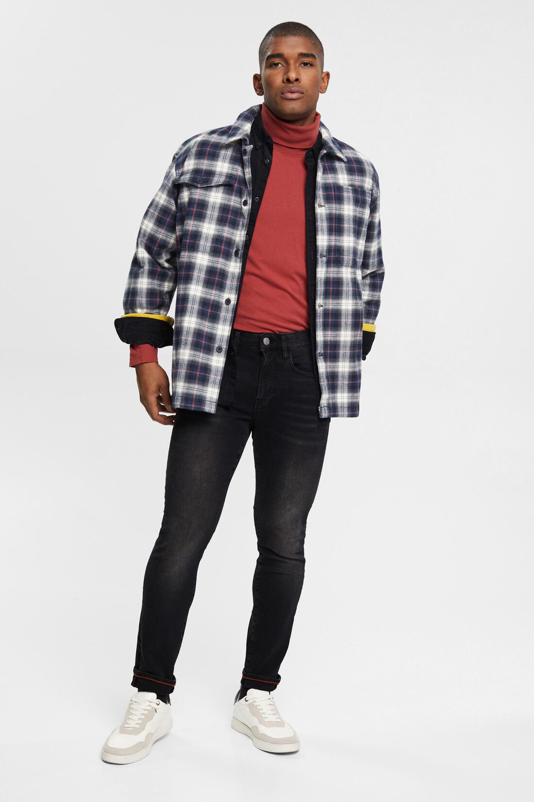 Schmale Stretch-Jeans mit mittlerer Bundh&ouml;he