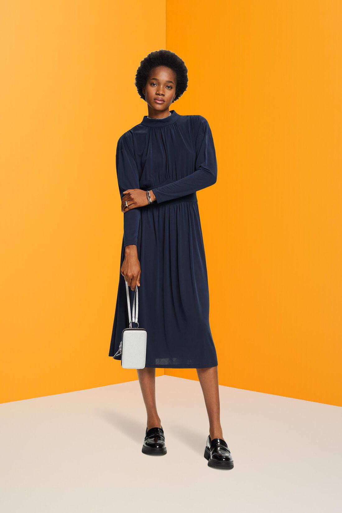 Drapiertes Midikleid
